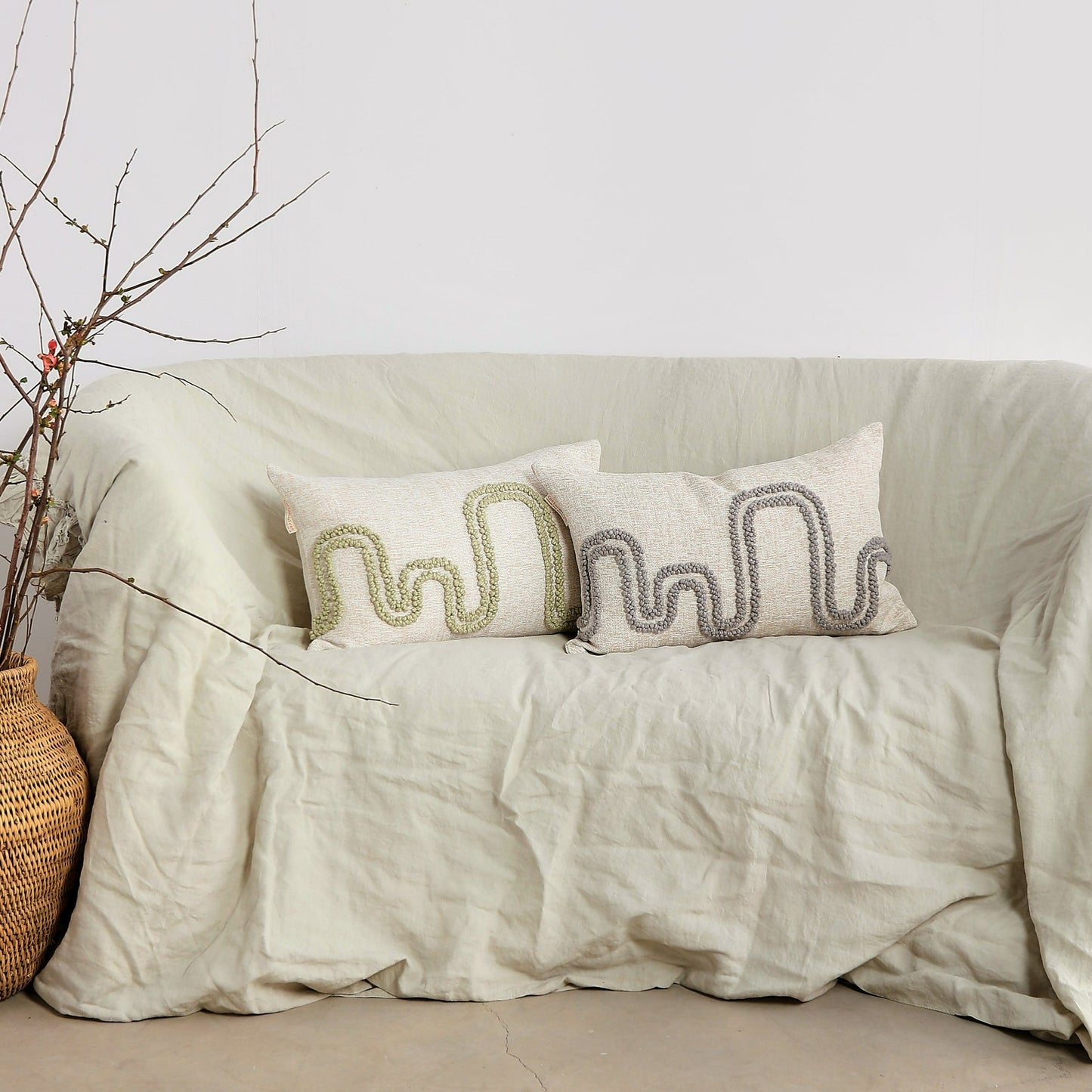 Olive & Gray Mirage Lumbar Throw Pillow