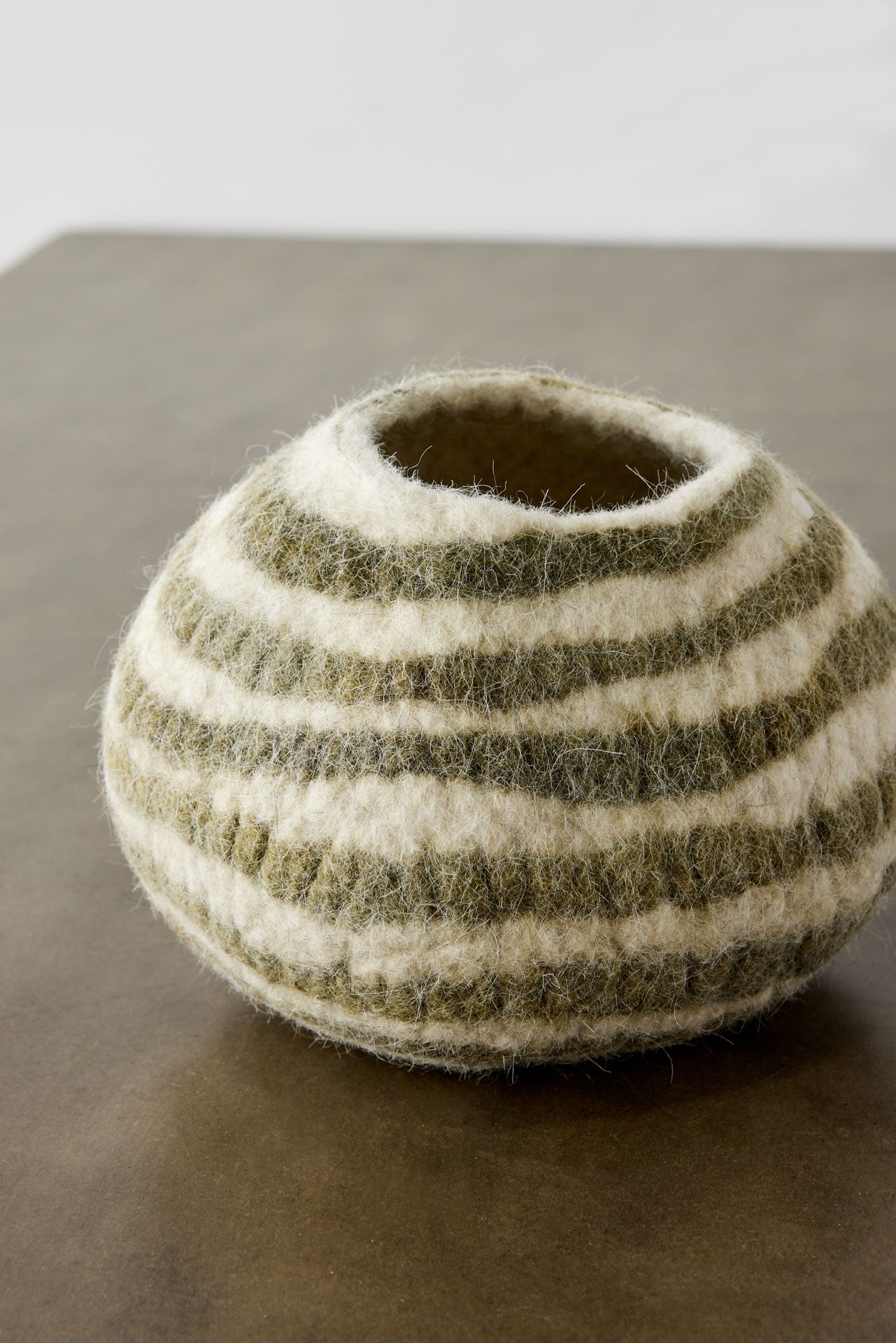 Olive Green Pathways Decorative Wool Ukhamba Bowl