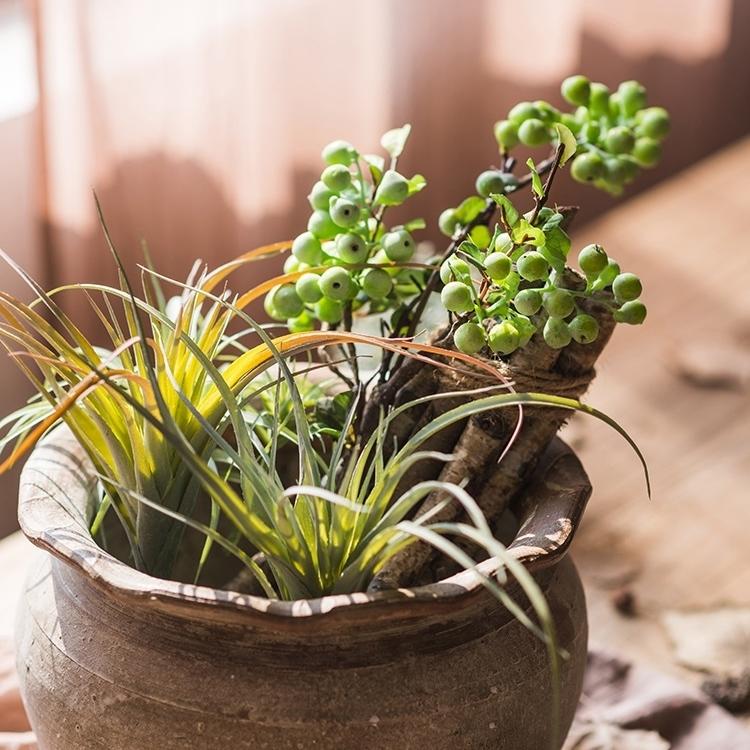 Artificial Fruit Artificial Berry Stem in Green 17" Tall