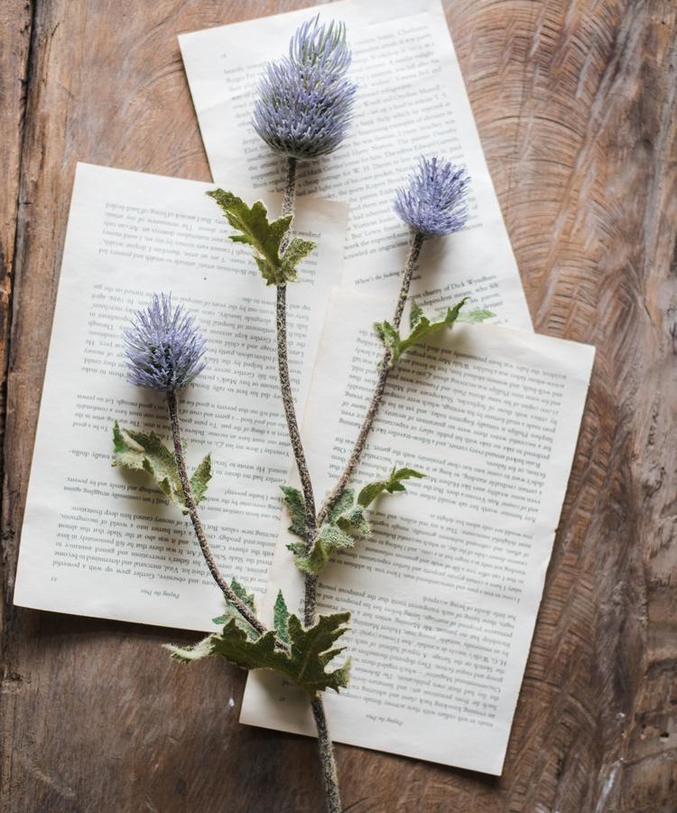 Faux Silk Artificial Thistle Flower Stem 26" Tall