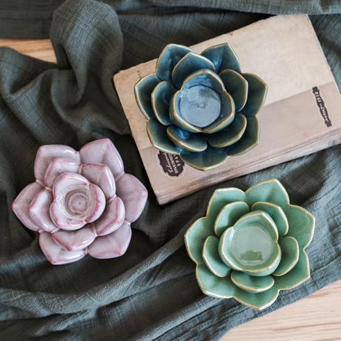Ceramic Floral Candle Holder