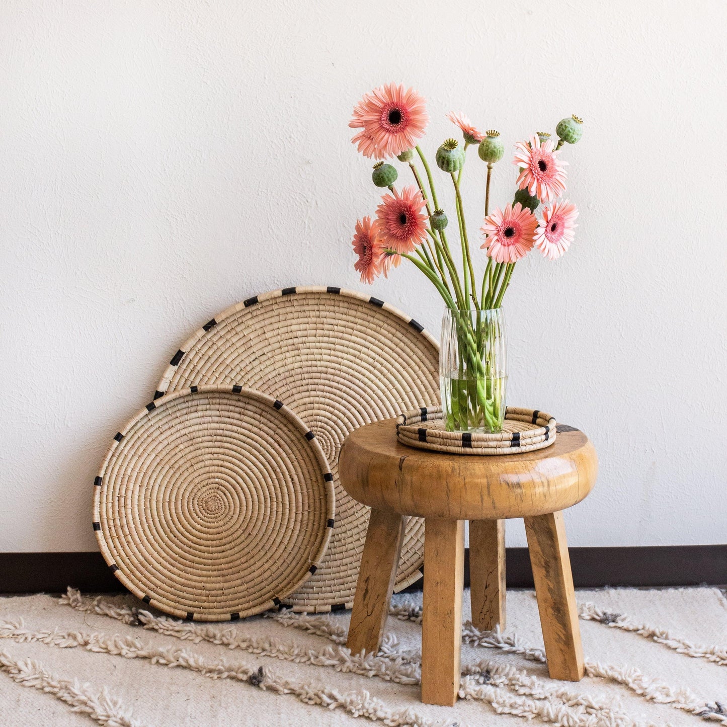 Nelisiwe Ilala Palm and Black Nesting Tray