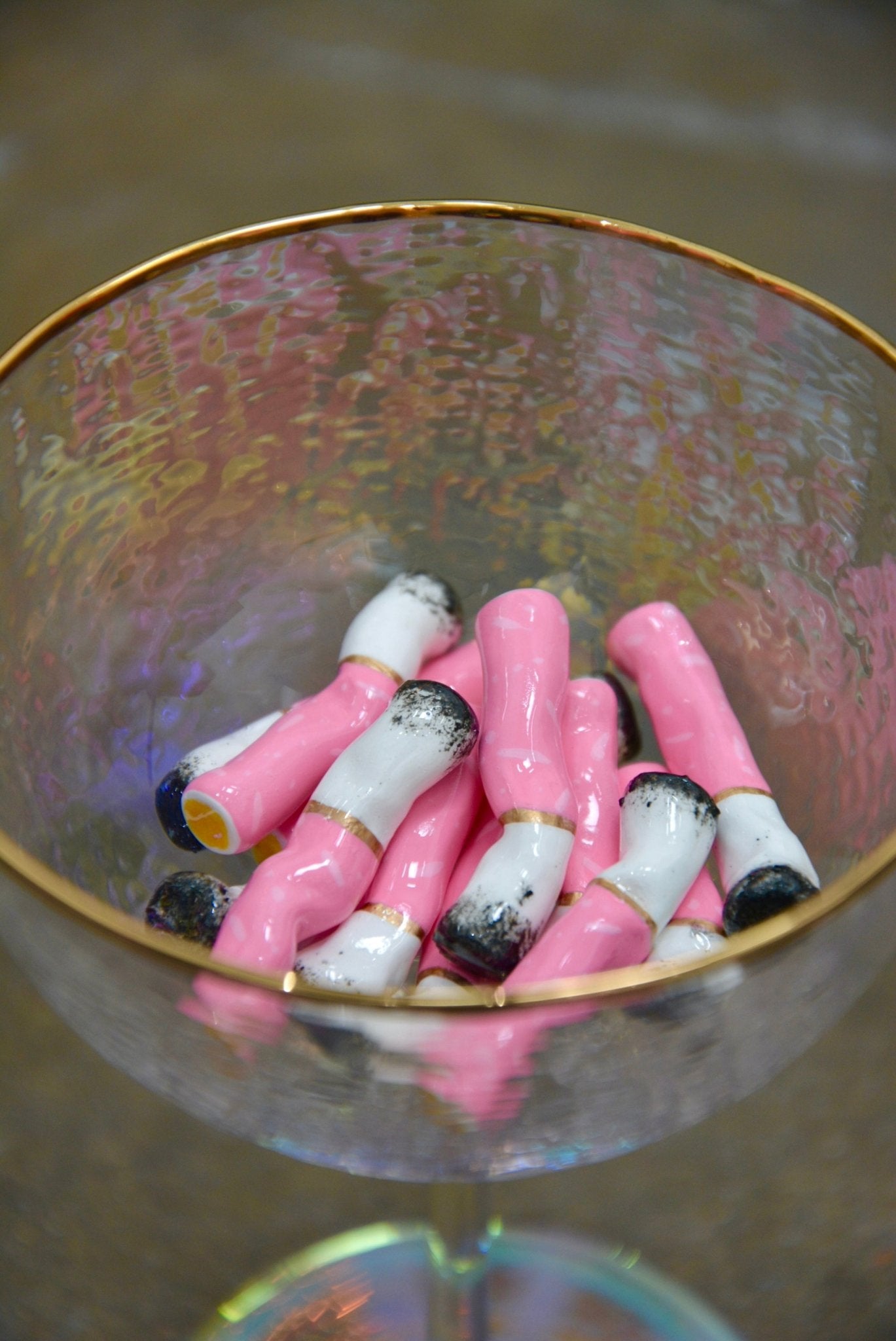 PINK CERAMIC CIGARETTES - SET OF THREE