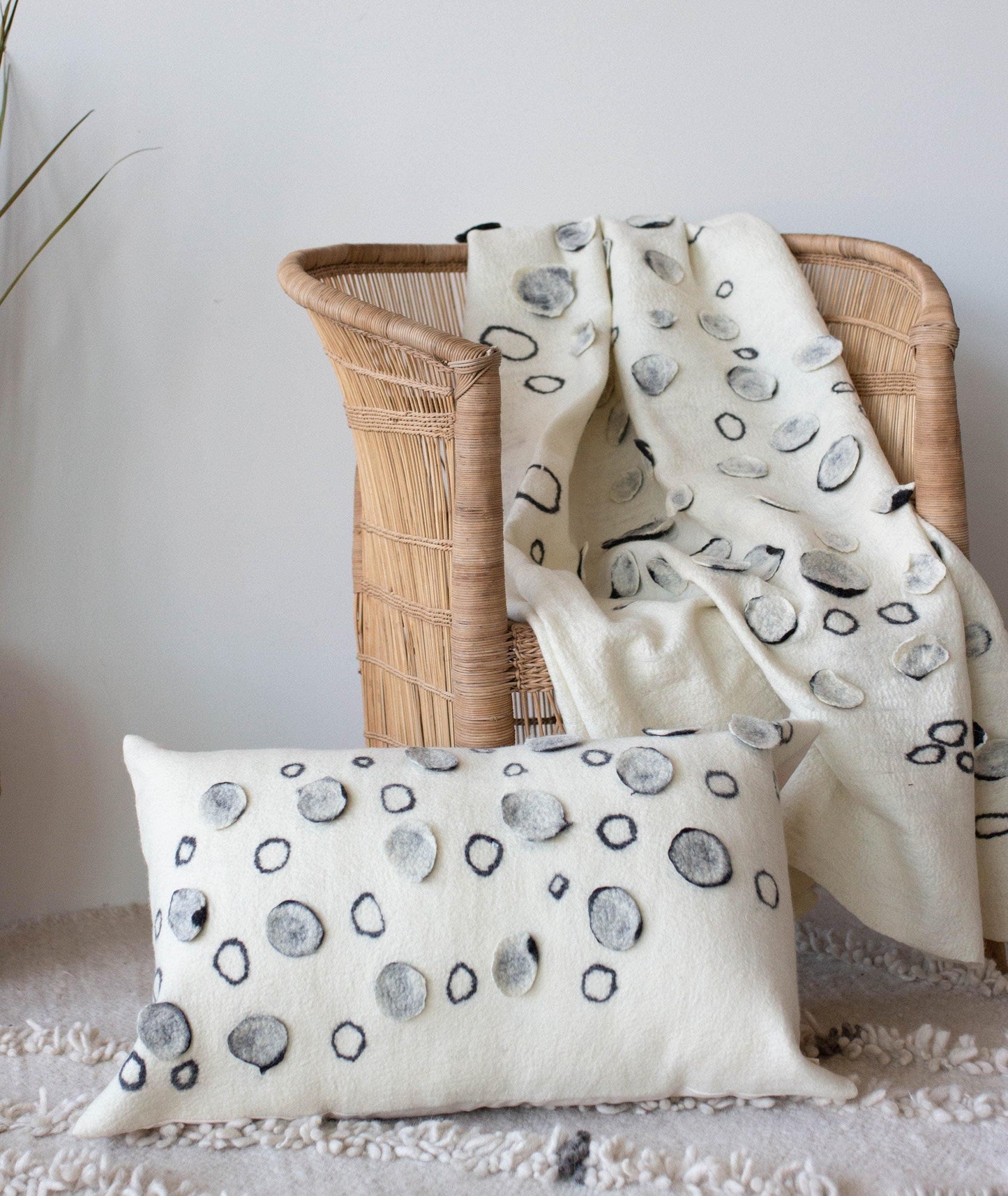 Waterlily Oversized Merino Wool Lumbar Throw Pillow