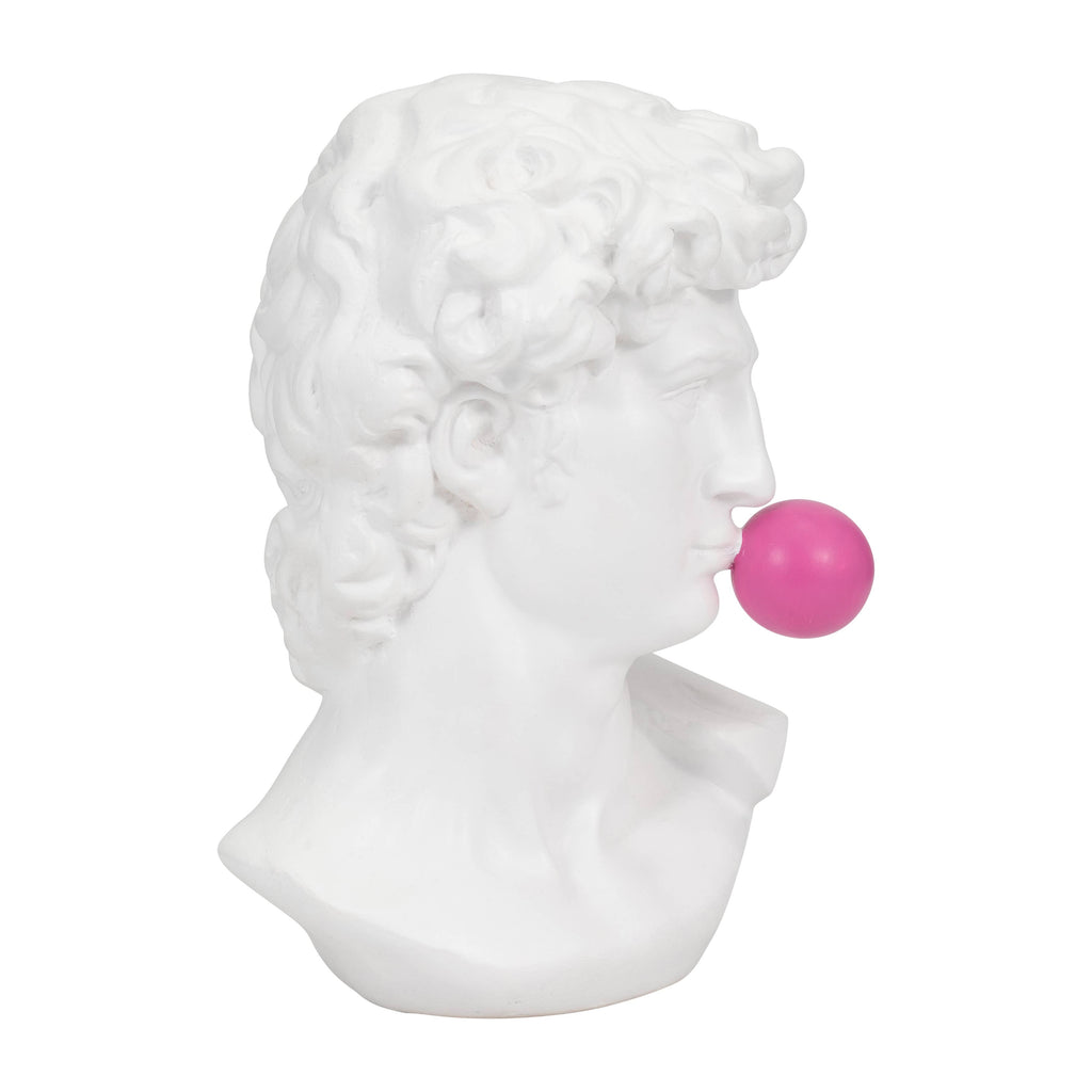Resin Greek God Head Sculpture Bubble Gum - White, 13 in.
