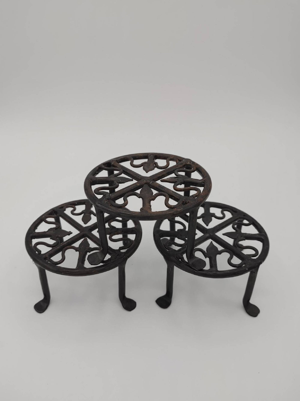 4" Round Wrought Iron Plant Stand