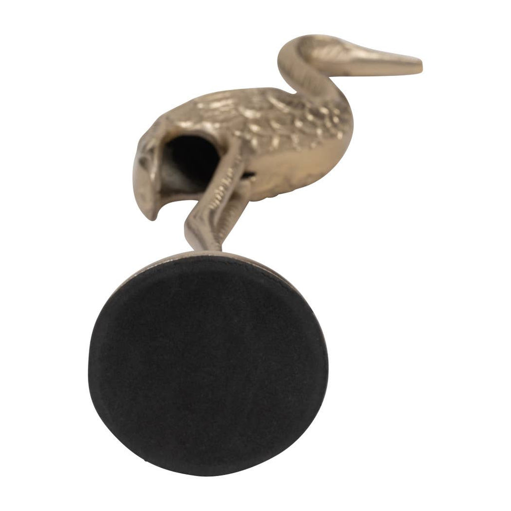 Metal Standing Crane Gleaming Finish Figurine - Gold, 16 in.