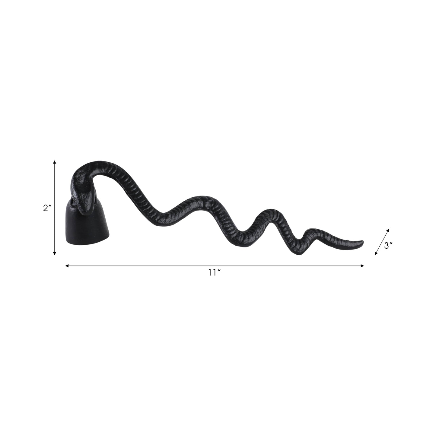 Metal Modern Snake Figurine Candle Snuffer - Black, 11 in.