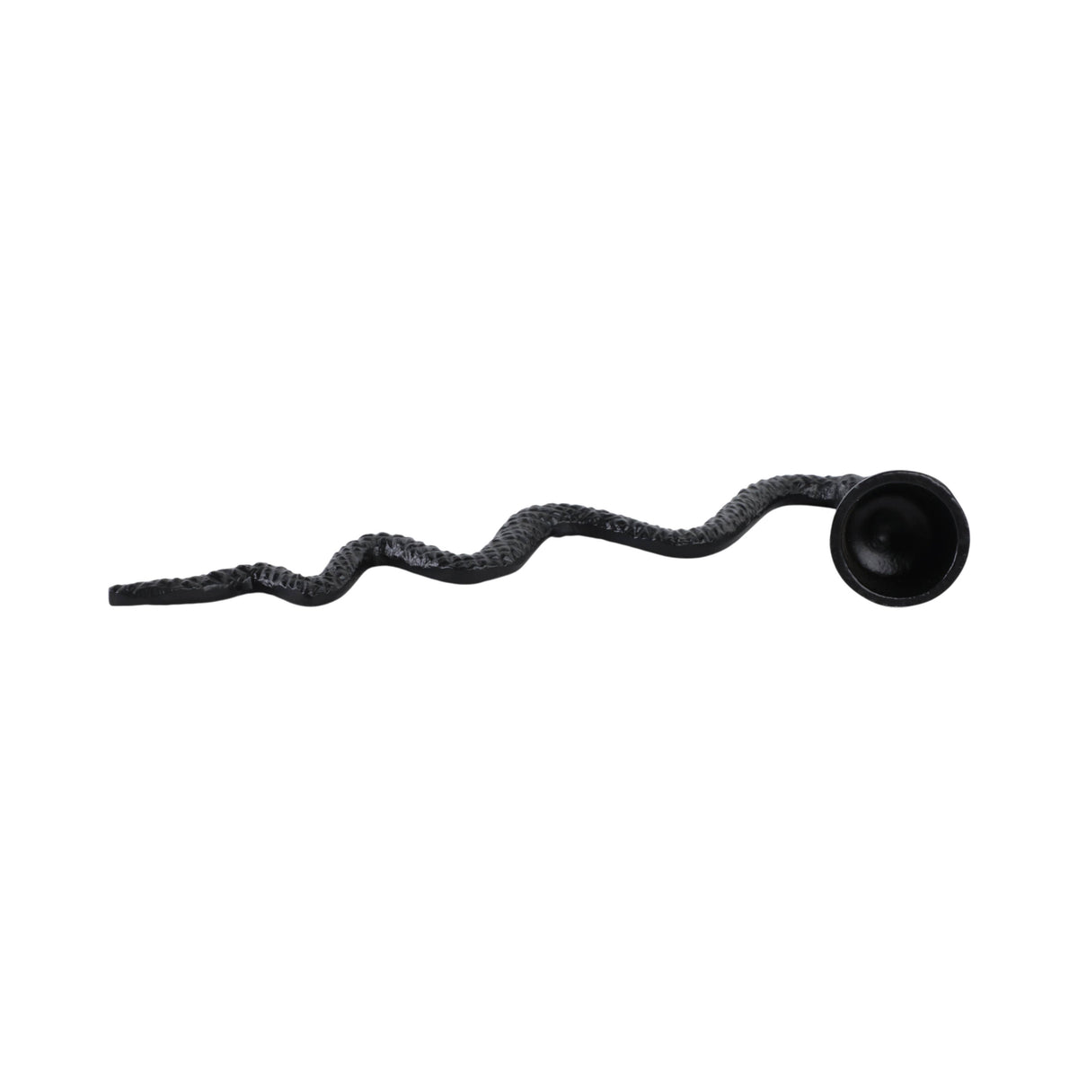 Metal Modern Snake Figurine Candle Snuffer - Black, 11 in.