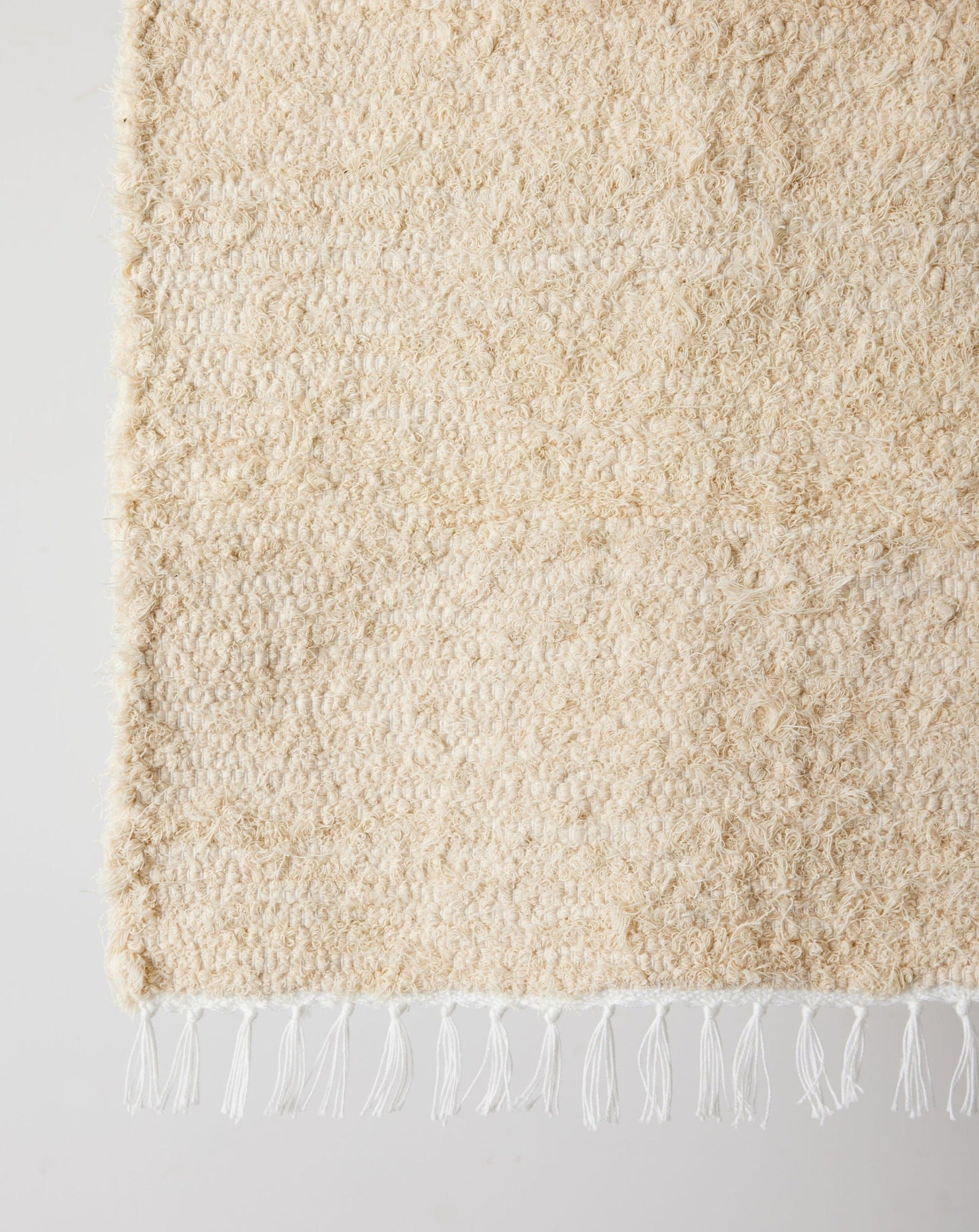 Tabby Cotton Natural Ecru Shag Mat