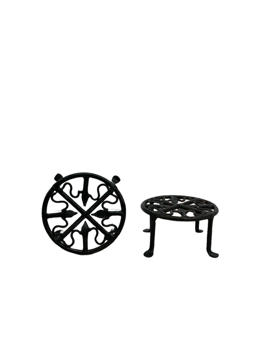 4" Round Wrought Iron Plant Stand