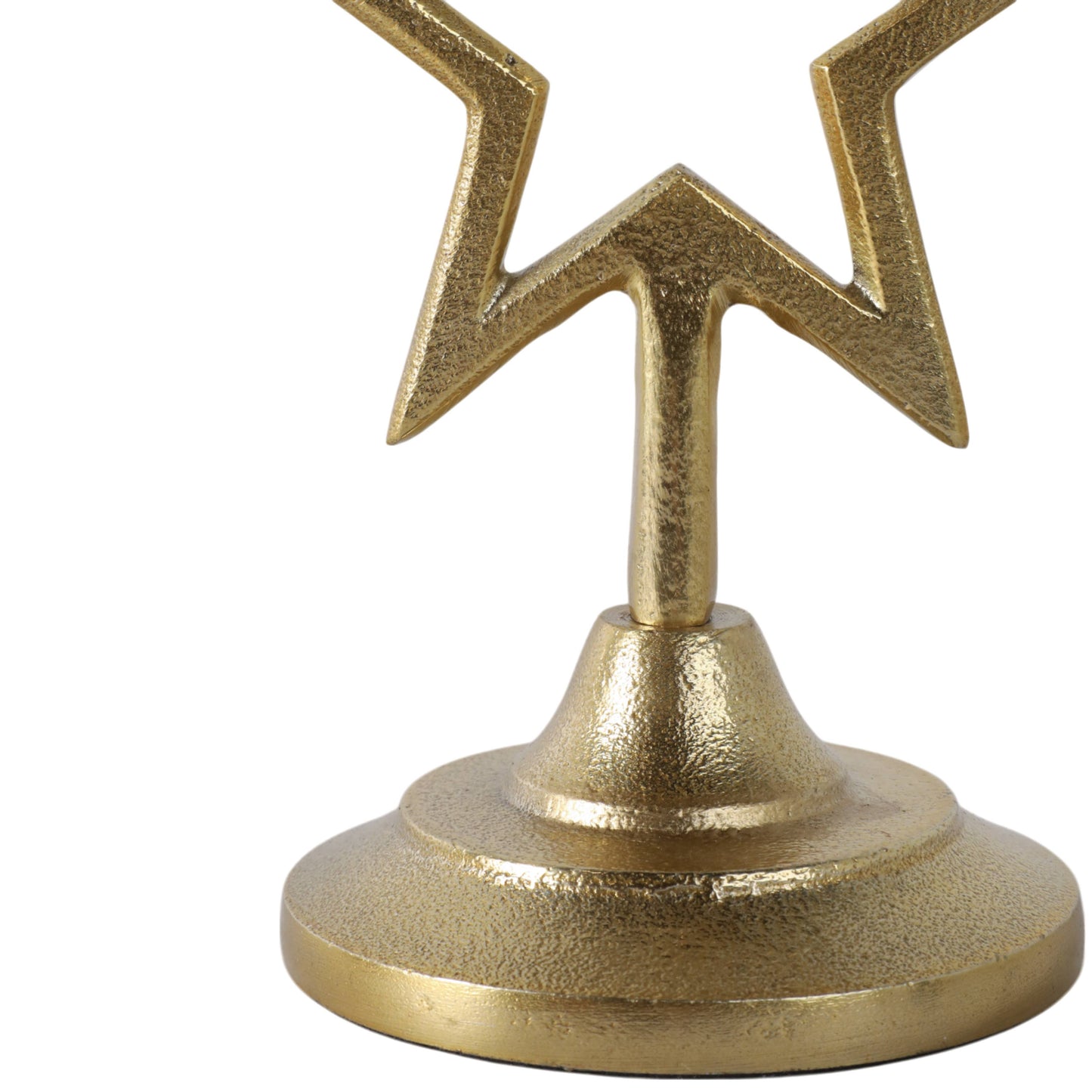 Aluminum Boho Cut-Out Star Taper Holder - Gold, 9 in.