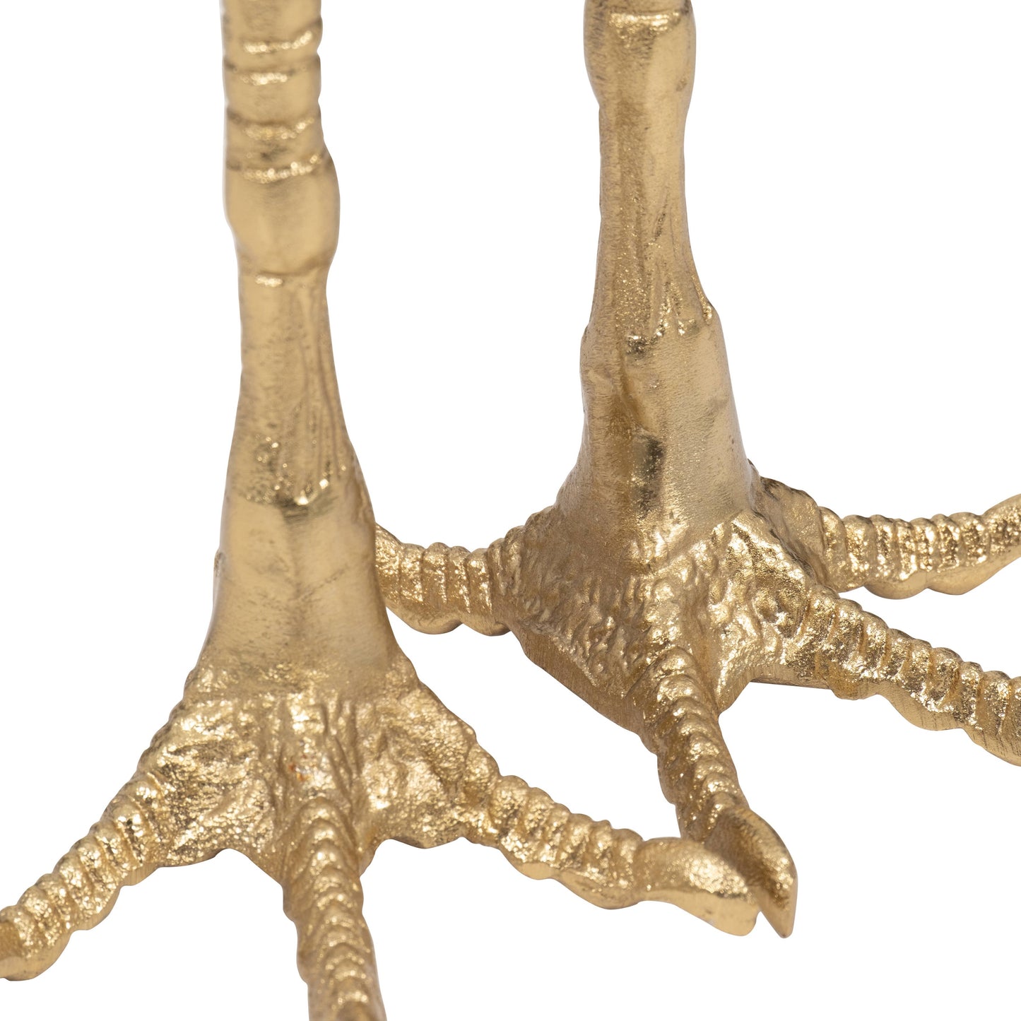 Metal Bird Feet Holding Acrylic Ball Figurine - Gold, 8 in.