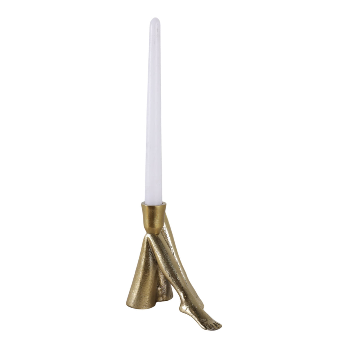 Metal Bent Legs Modern Taper Candle Holder - Gold, 6 in.