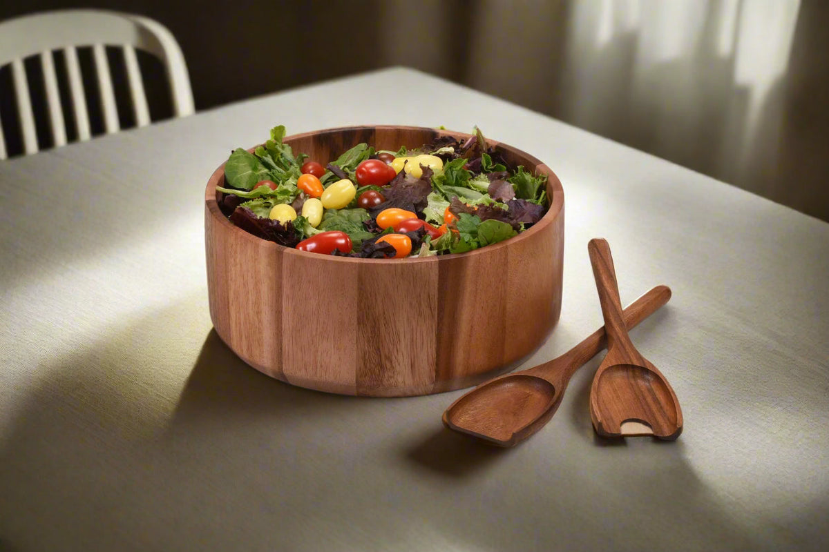 Large Salad Bowl with Servers - 327B3
