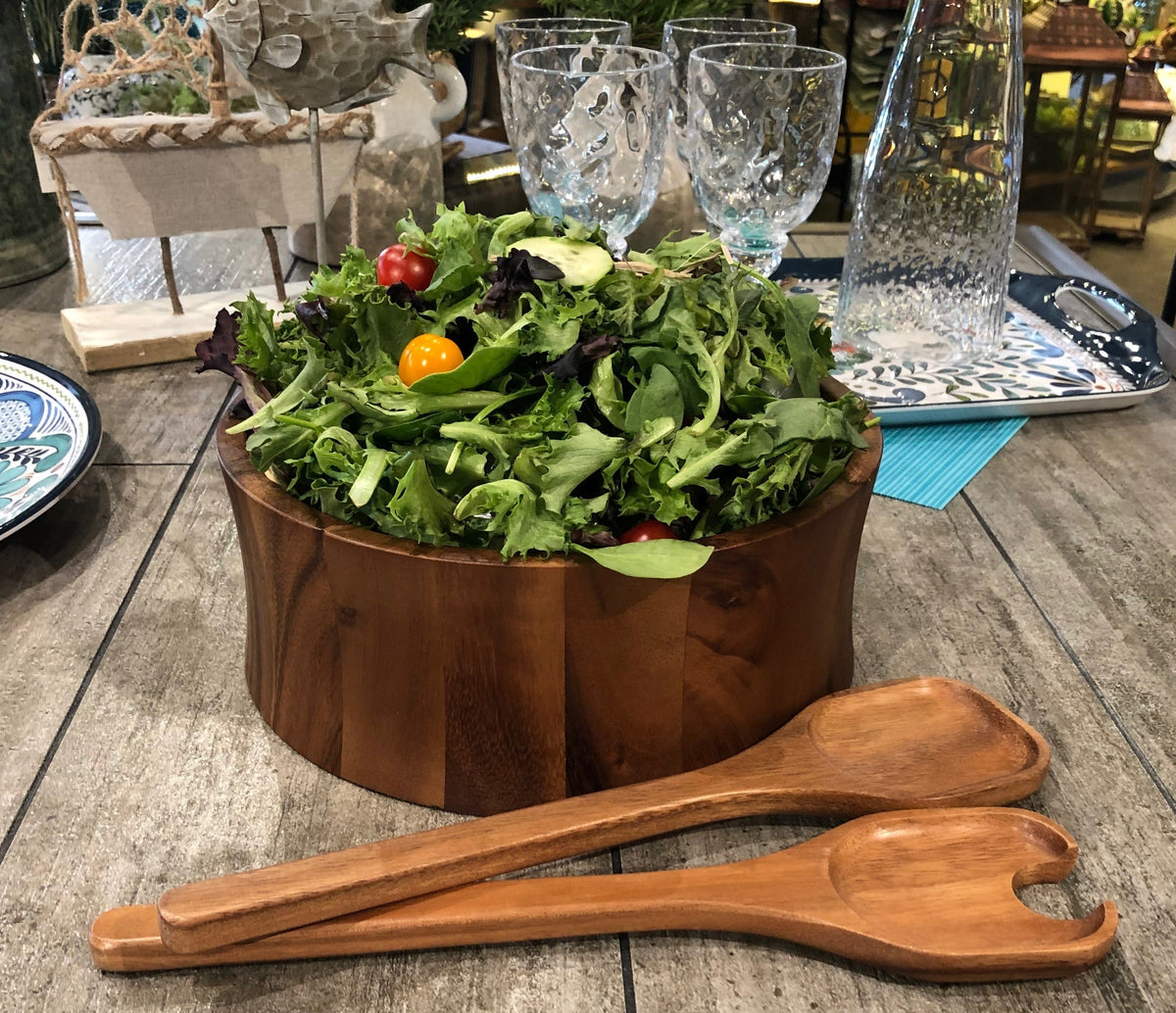 Large Salad Bowl with Servers - 328B3