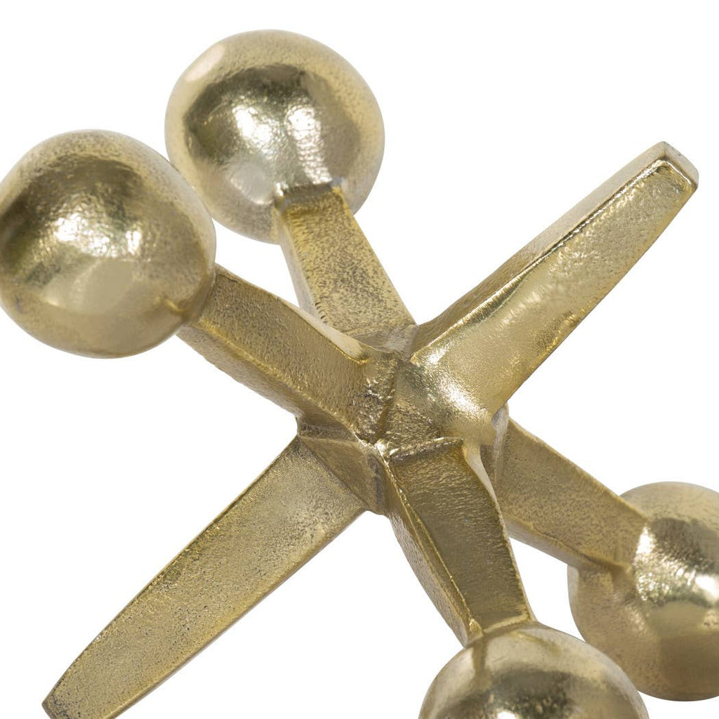Metal Modern Jacks Decorative Sculpture - Gold, 5 in.