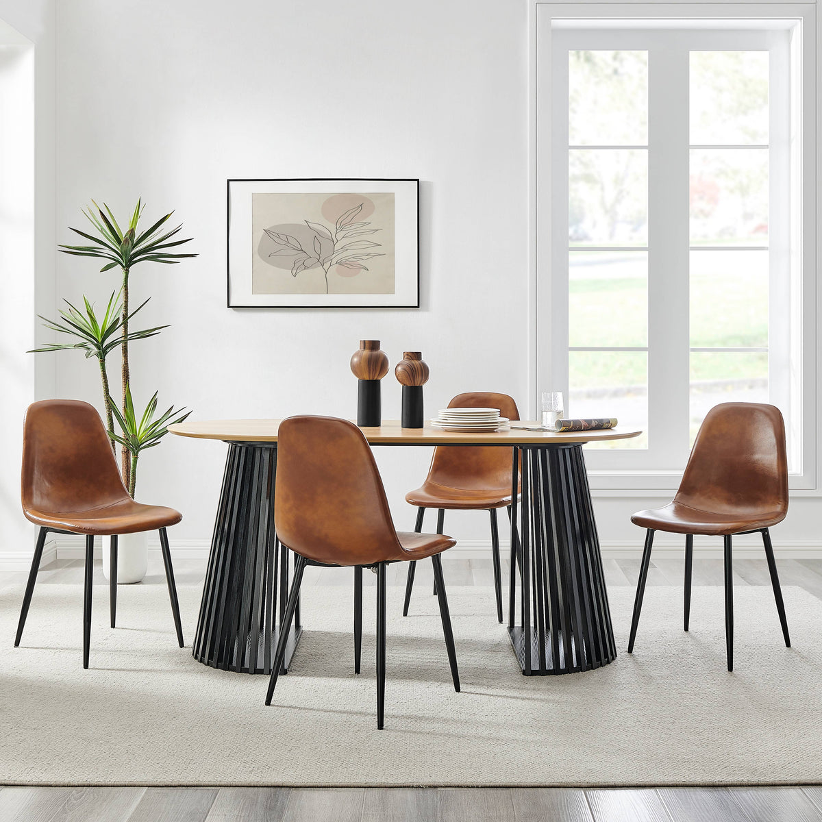 Milo Slickpin Two Tone Tabletop Vases Black Walnut Set of 2