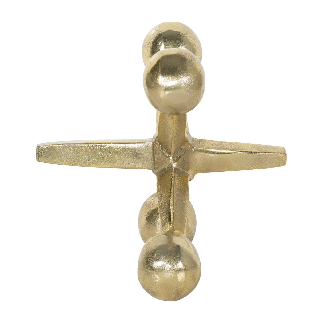 Metal Modern Jacks Decorative Sculpture - Gold, 5 in.