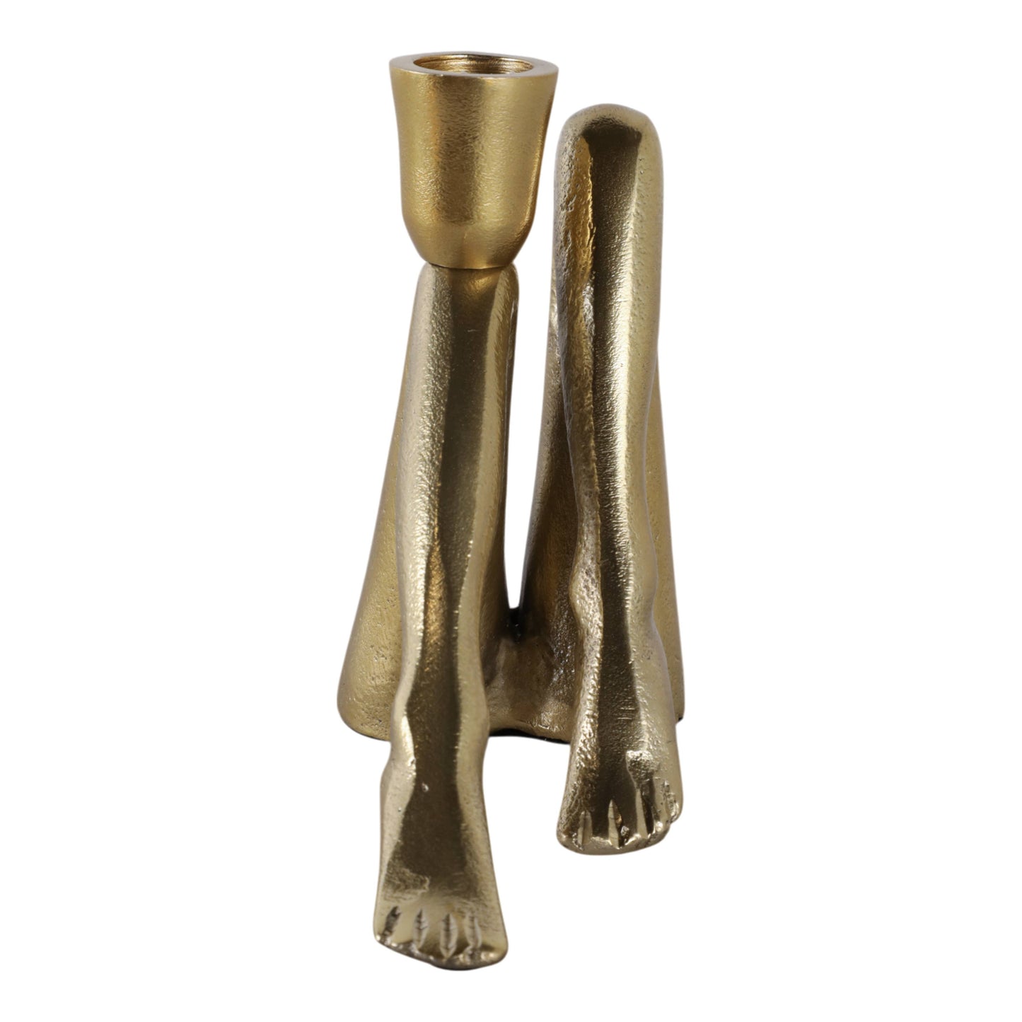Metal Bent Legs Modern Taper Candle Holder - Gold, 6 in.