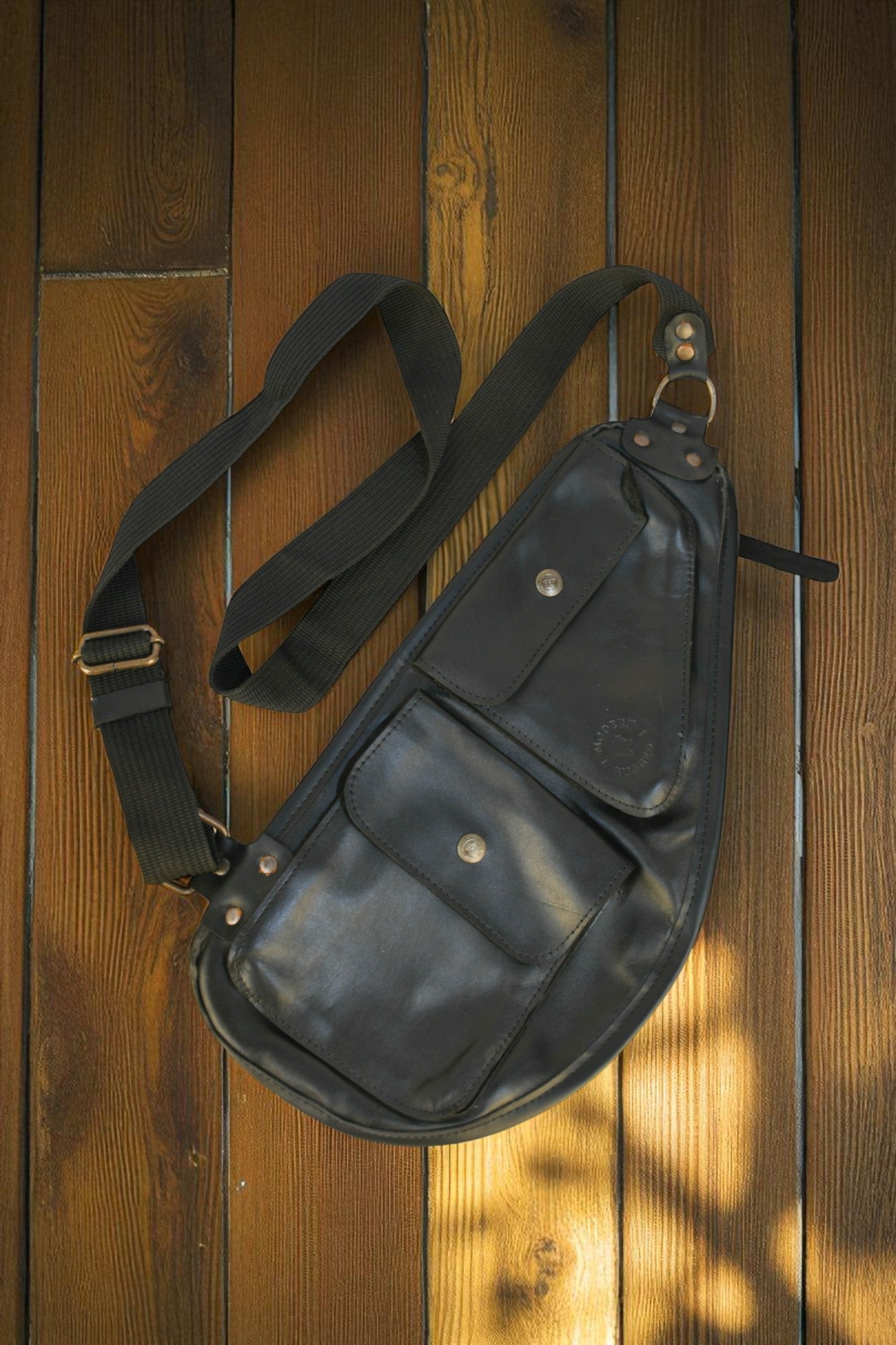 Bovine Leather Slim Sling - Black