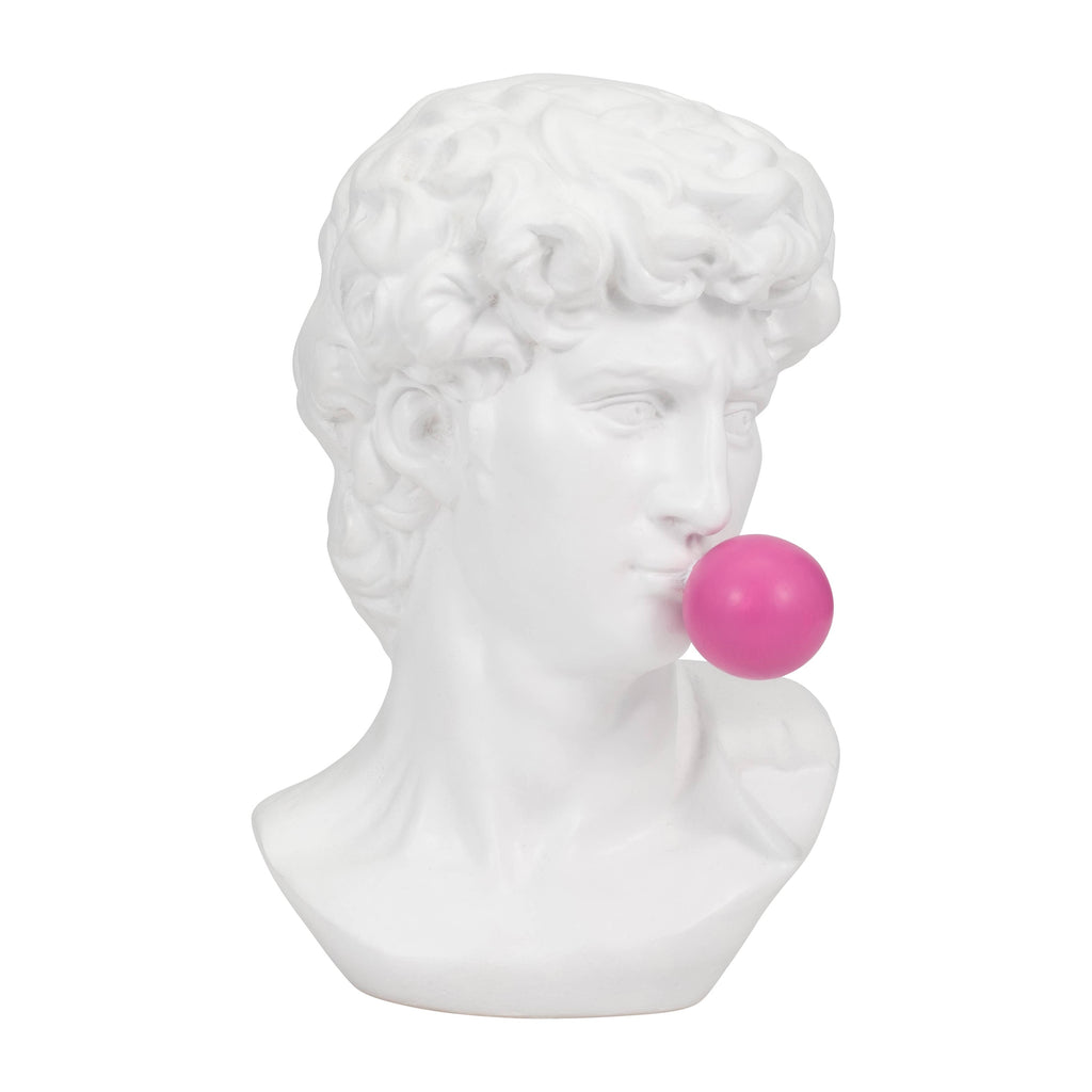 Resin Greek God Head Sculpture Bubble Gum - White, 13 in.