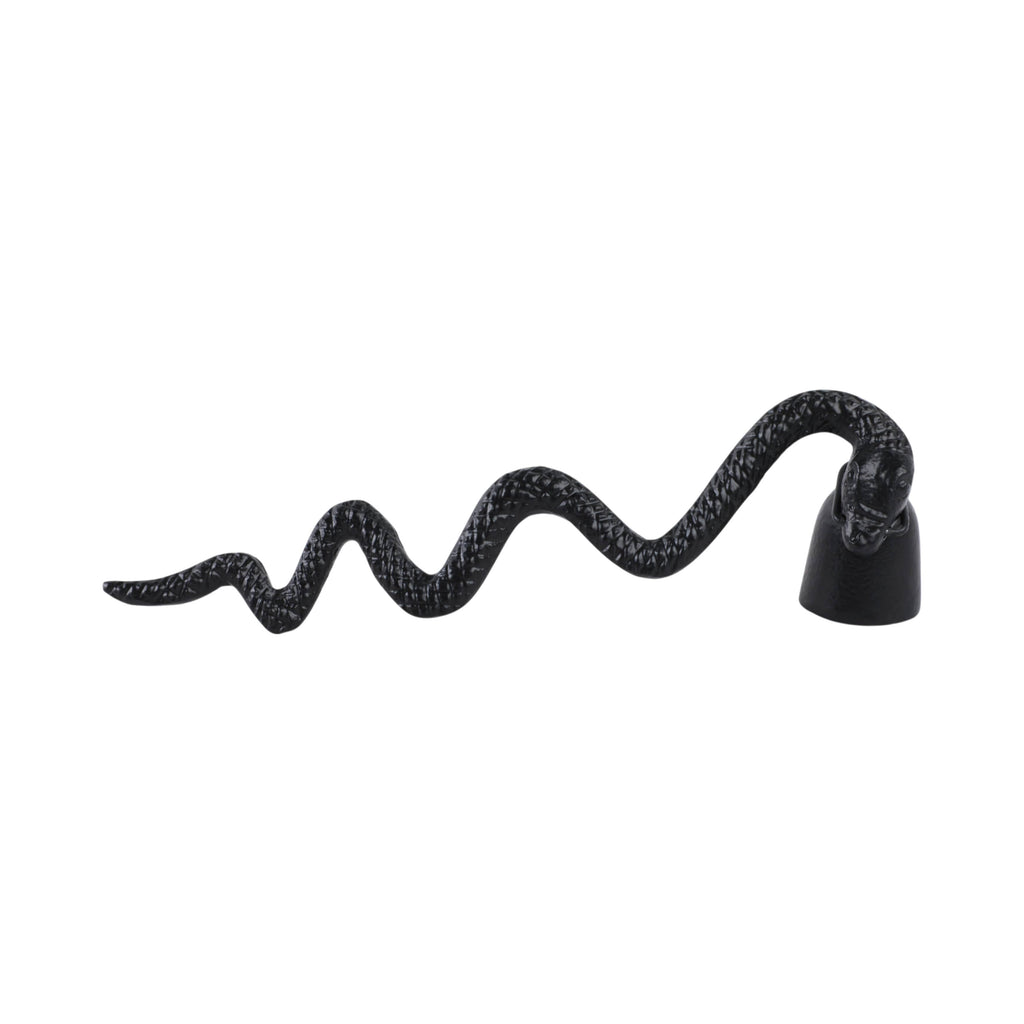 Metal Modern Snake Figurine Candle Snuffer - Black, 11 in.