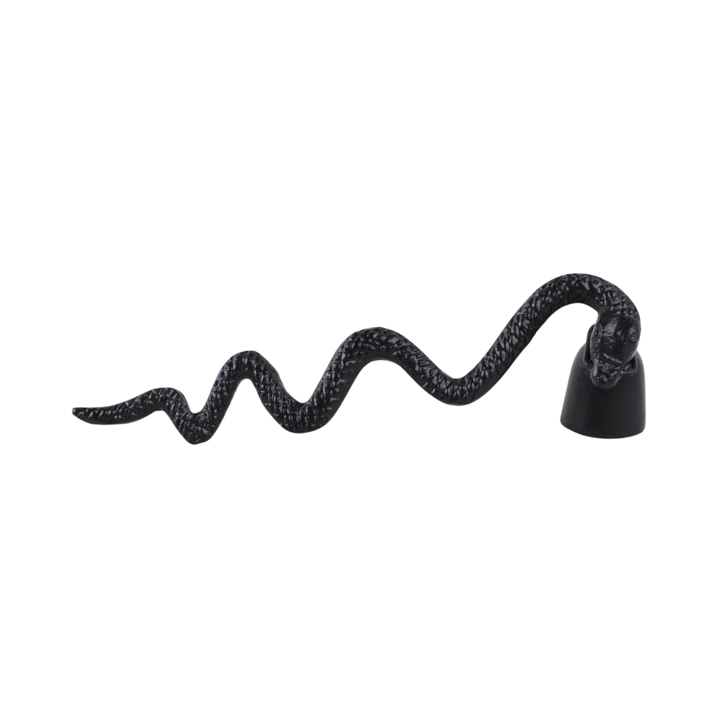 Metal Modern Snake Figurine Candle Snuffer - Black, 11 in.