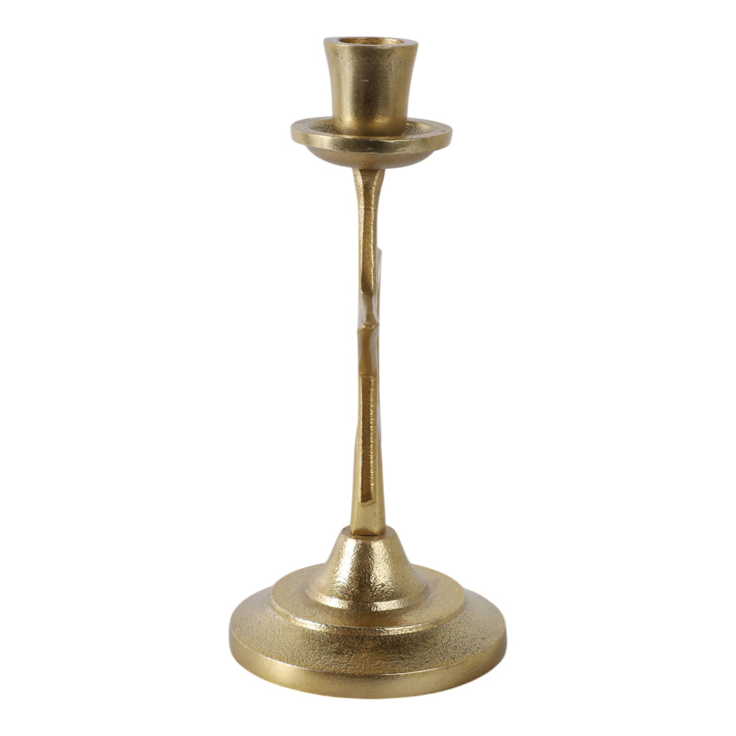 Aluminum Boho Cut-Out Star Taper Holder - Gold, 9 in.