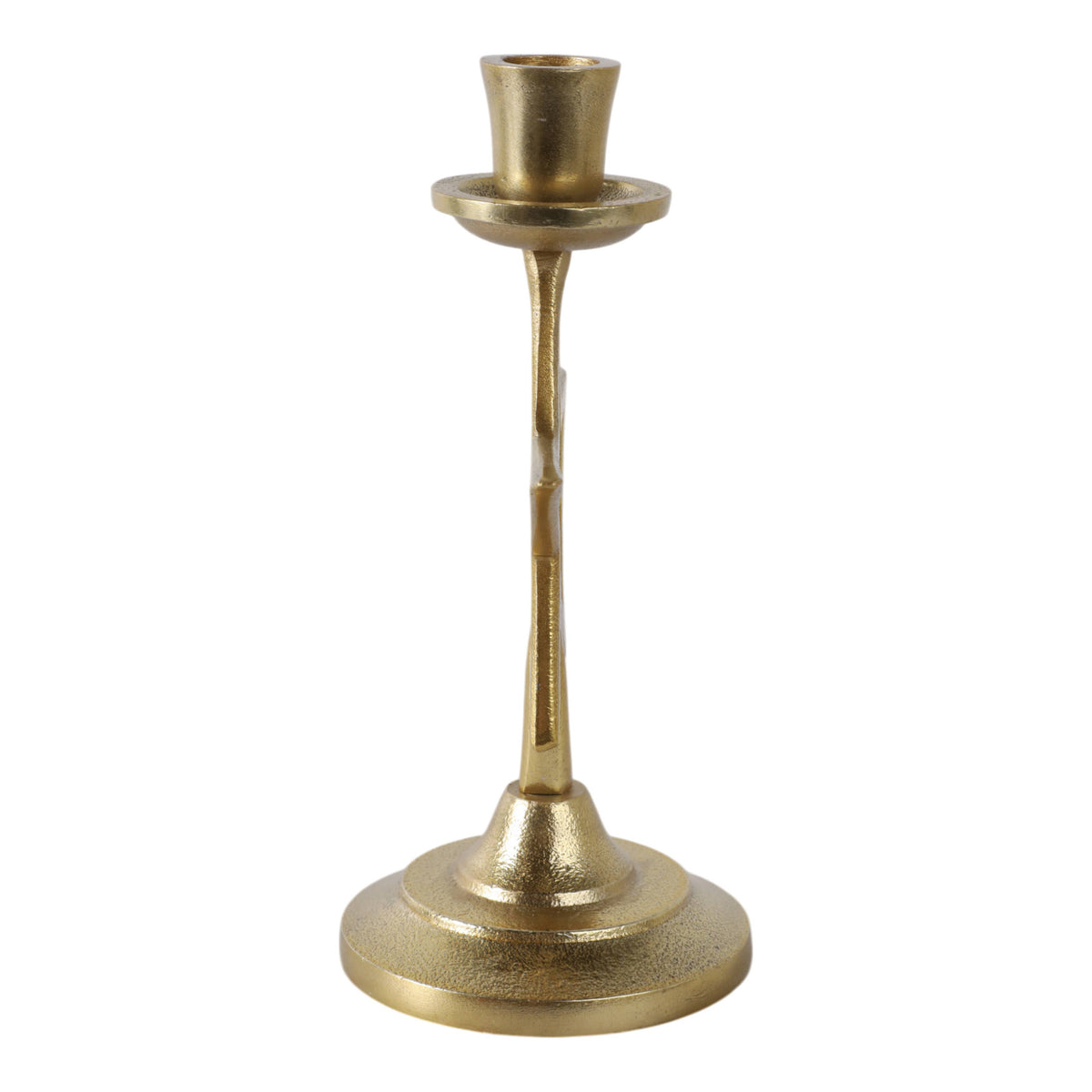 Aluminum Boho Cut-Out Star Taper Holder - Gold, 9 in.