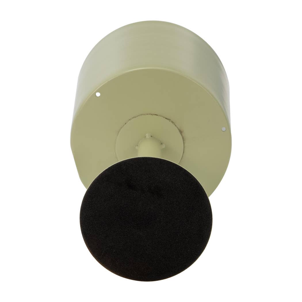 Metal Cylindrical Planter Pot on Round Base - Green, 6 in.