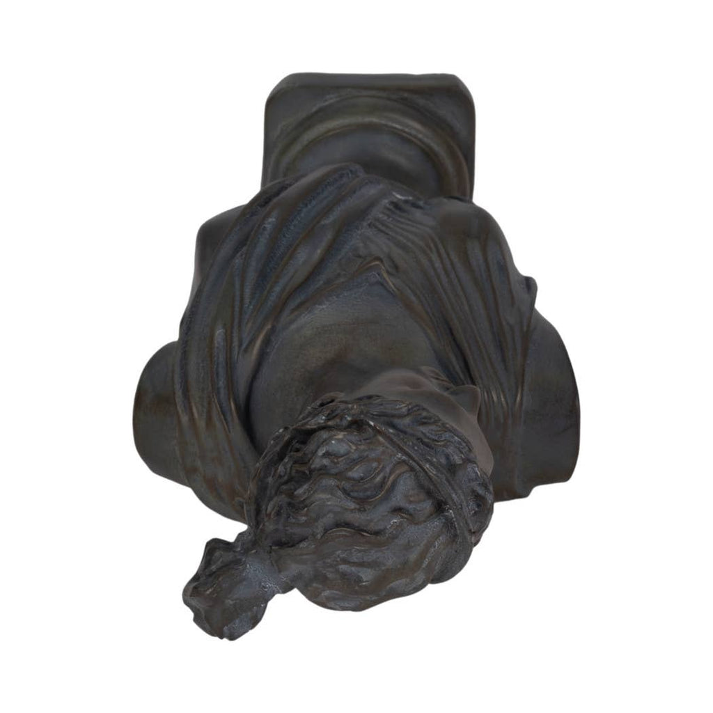 Resin Grecian Bust Distressed Sculpture - Bronze, 12 in.