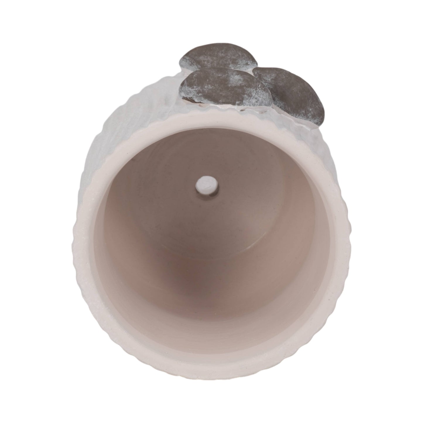 Ceramic Handcrafted Mushroom Applique Planter - Gray, 6 in.