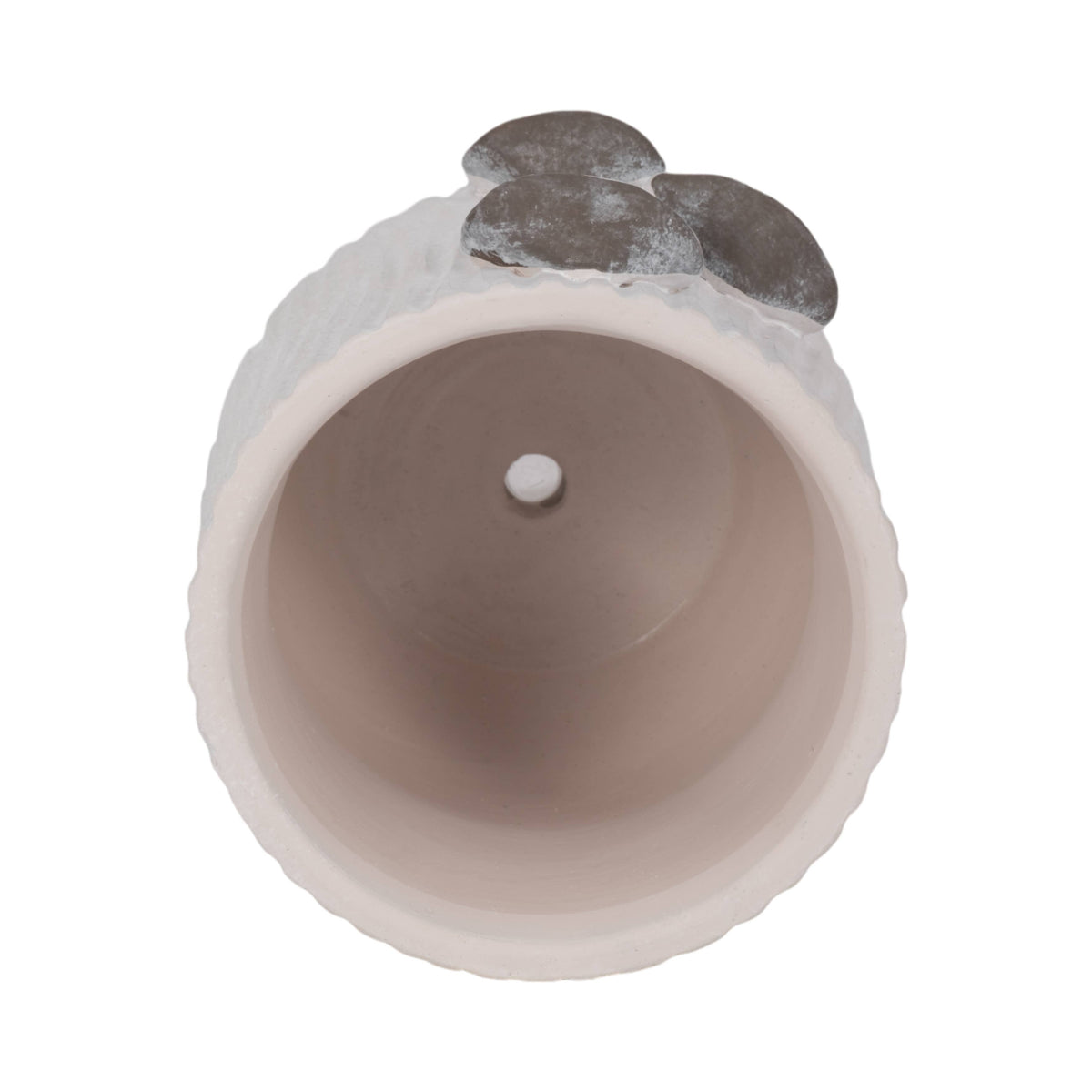 Ceramic Handcrafted Mushroom Applique Planter - Gray, 6 in.