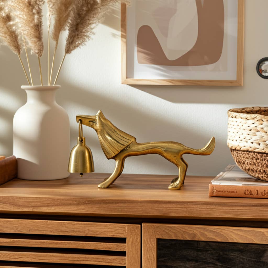 Metal Lion Candle Snuffer Home Decor - Gold, 5 in.