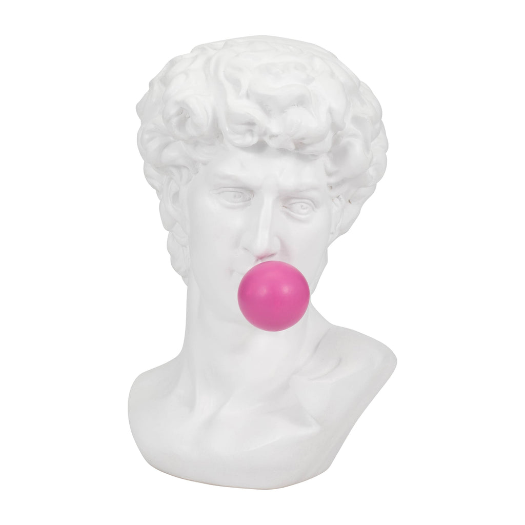 Resin Greek God Head Sculpture Bubble Gum - White, 13 in.
