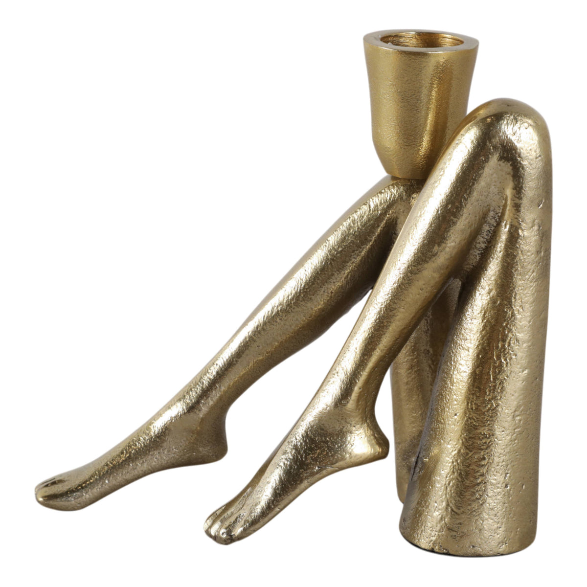 Metal Bent Legs Modern Taper Candle Holder - Gold, 6 in.