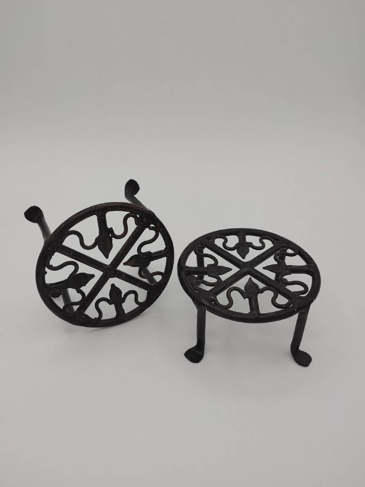 4" Round Wrought Iron Plant Stand