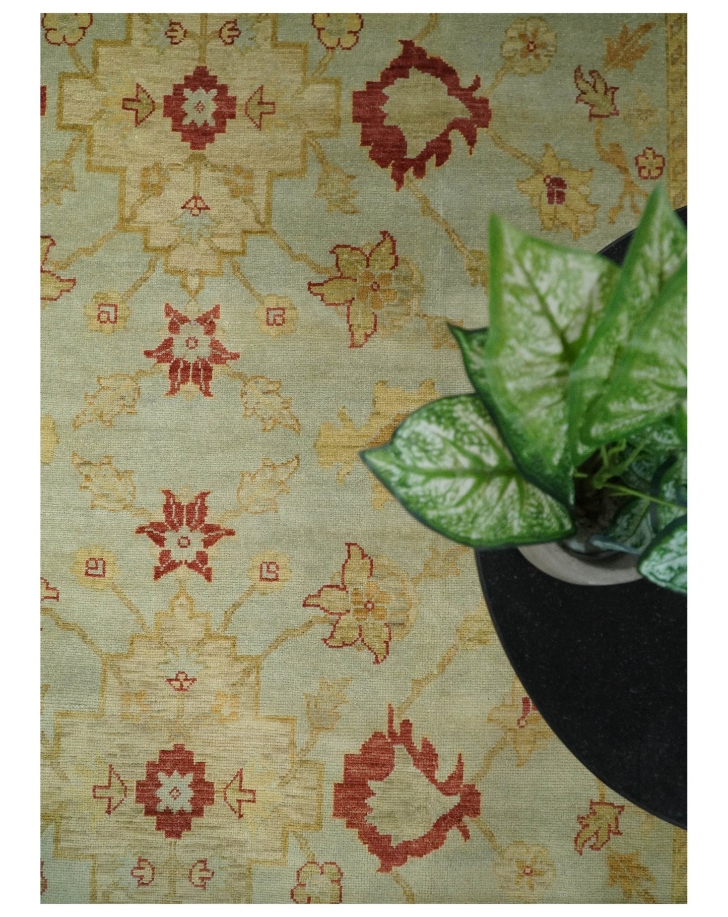 8x10 Fine Hand Knotted Beige and Rust Traditional Vintage Persian Antique Wool Rug | AGR36