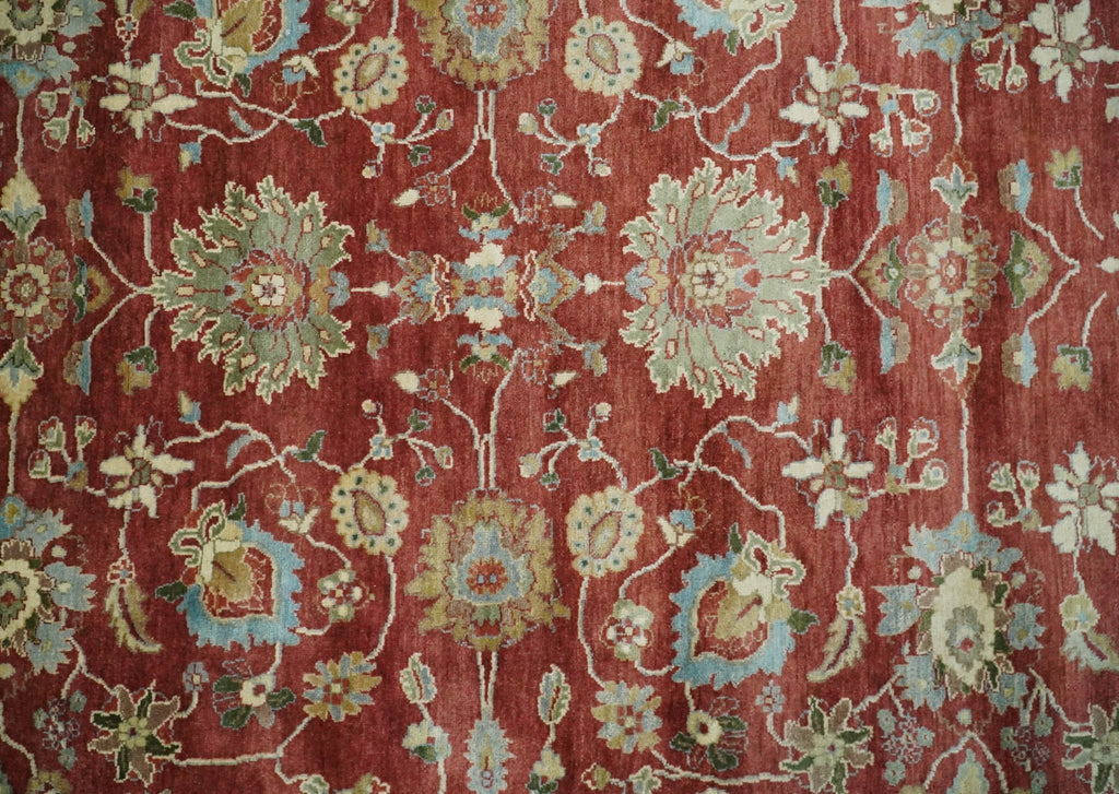 8x10 Fine Hand Knotted Rust and Ivory Traditional Vintage Persian Style Antique Wool Rug | AGR20