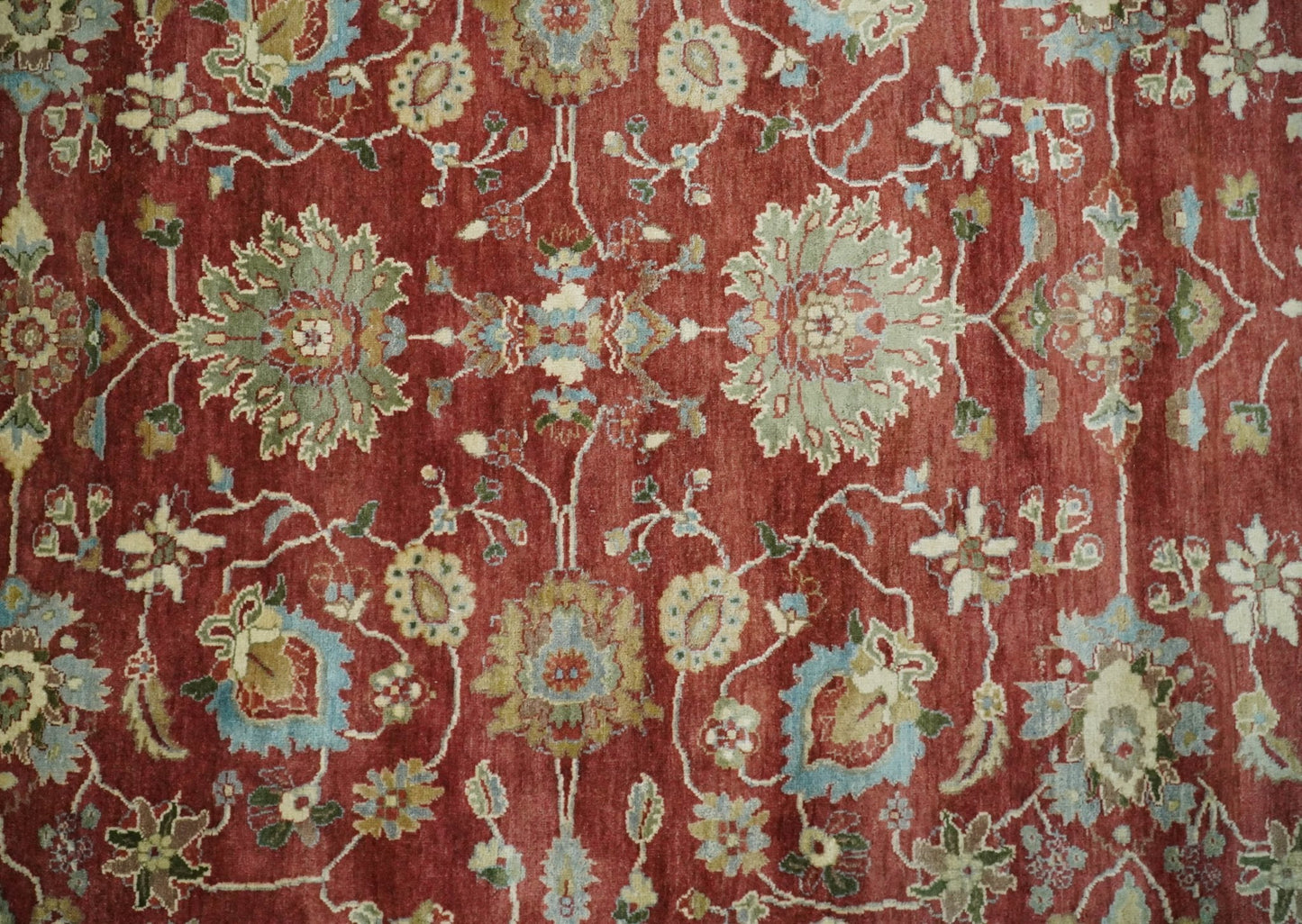 8x10 Fine Hand Knotted Rust and Ivory Traditional Vintage Persian Style Antique Wool Rug | AGR20