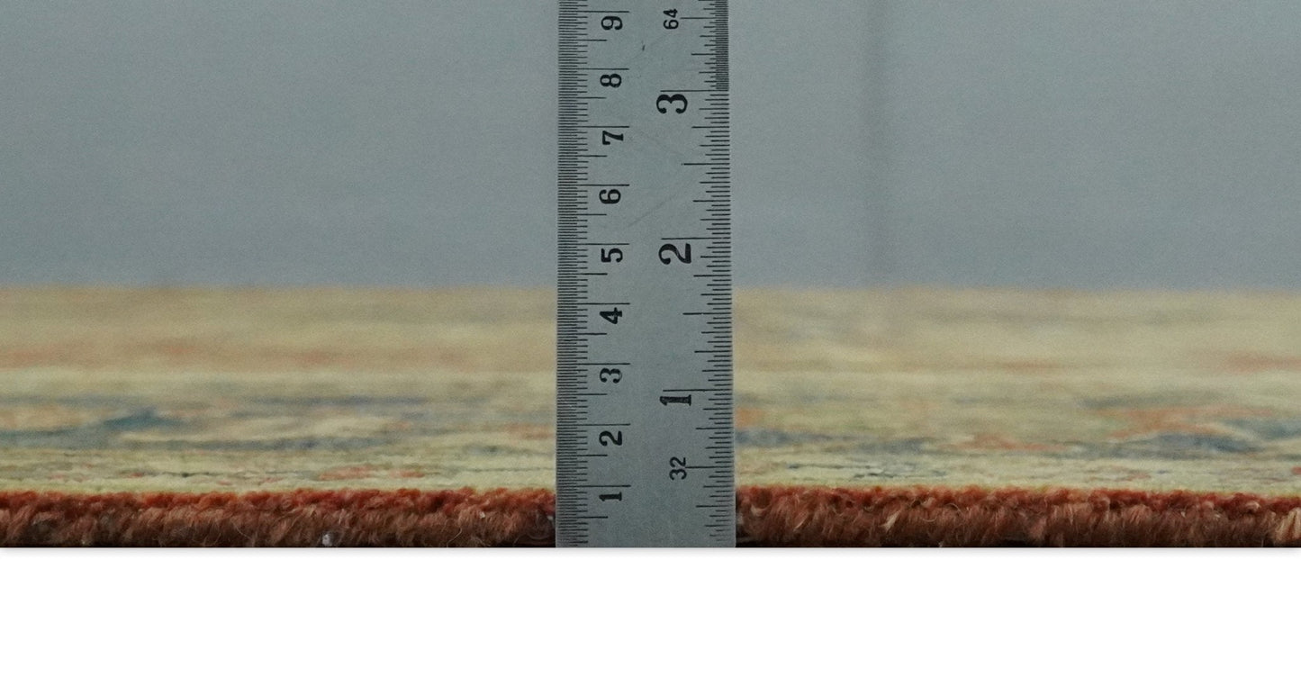 8x10 Gold, Rust and Charcoal Heriz Serapi Traditional Vintage Turkish Style Antique Look Hand Knotted Wool Area Rug | N361810