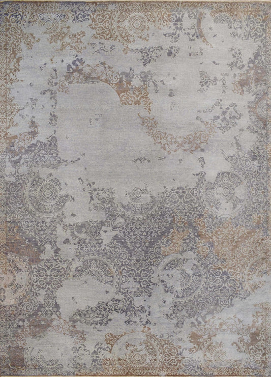 8x10 Rug | Modern Handmade Wool blended viscose Area Rug | TRD1634810