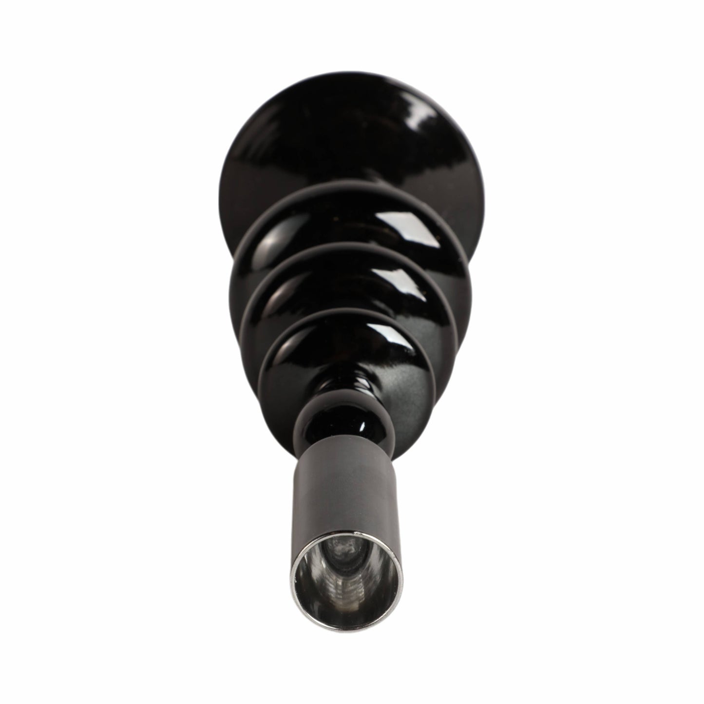 Glass Vintage Bubble Taper Candle Holder - Black, 11 in.