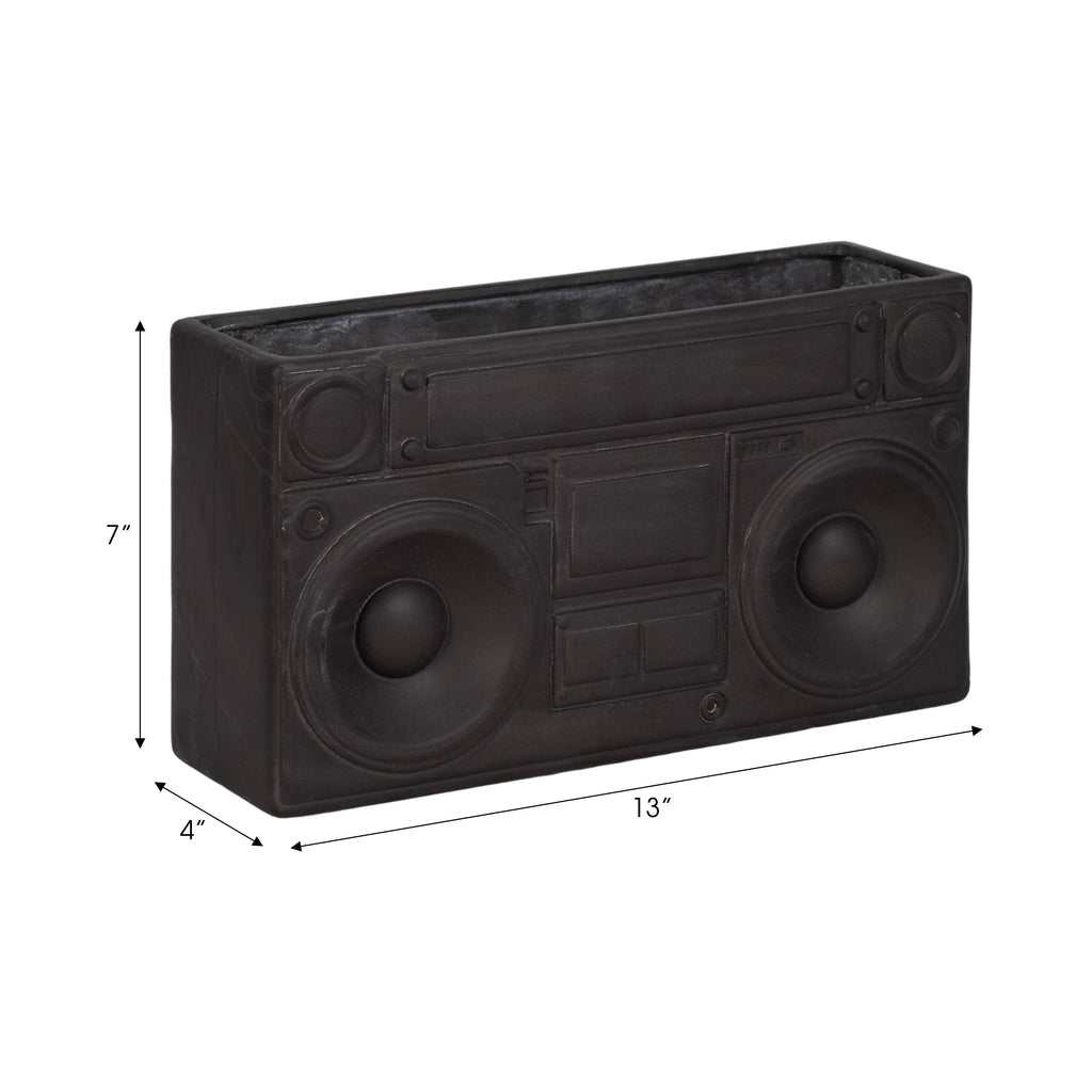 Ceramic Stereo Planter Pot Garden Decor - Gray, 13 in.