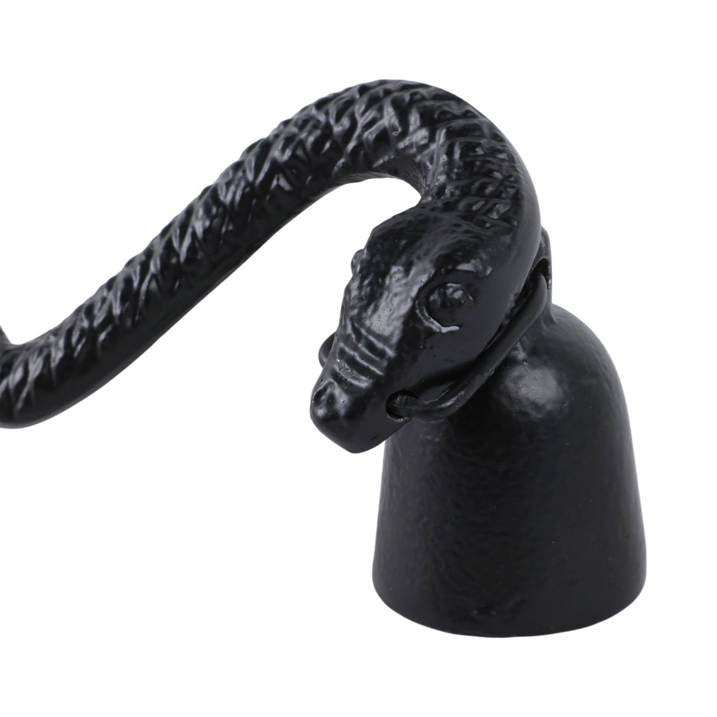 Metal Modern Snake Figurine Candle Snuffer - Black, 11 in.