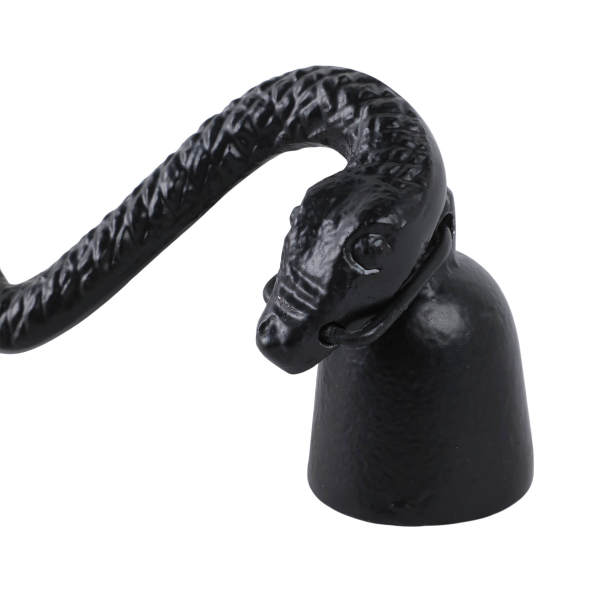 Metal Modern Snake Figurine Candle Snuffer - Black, 11 in.