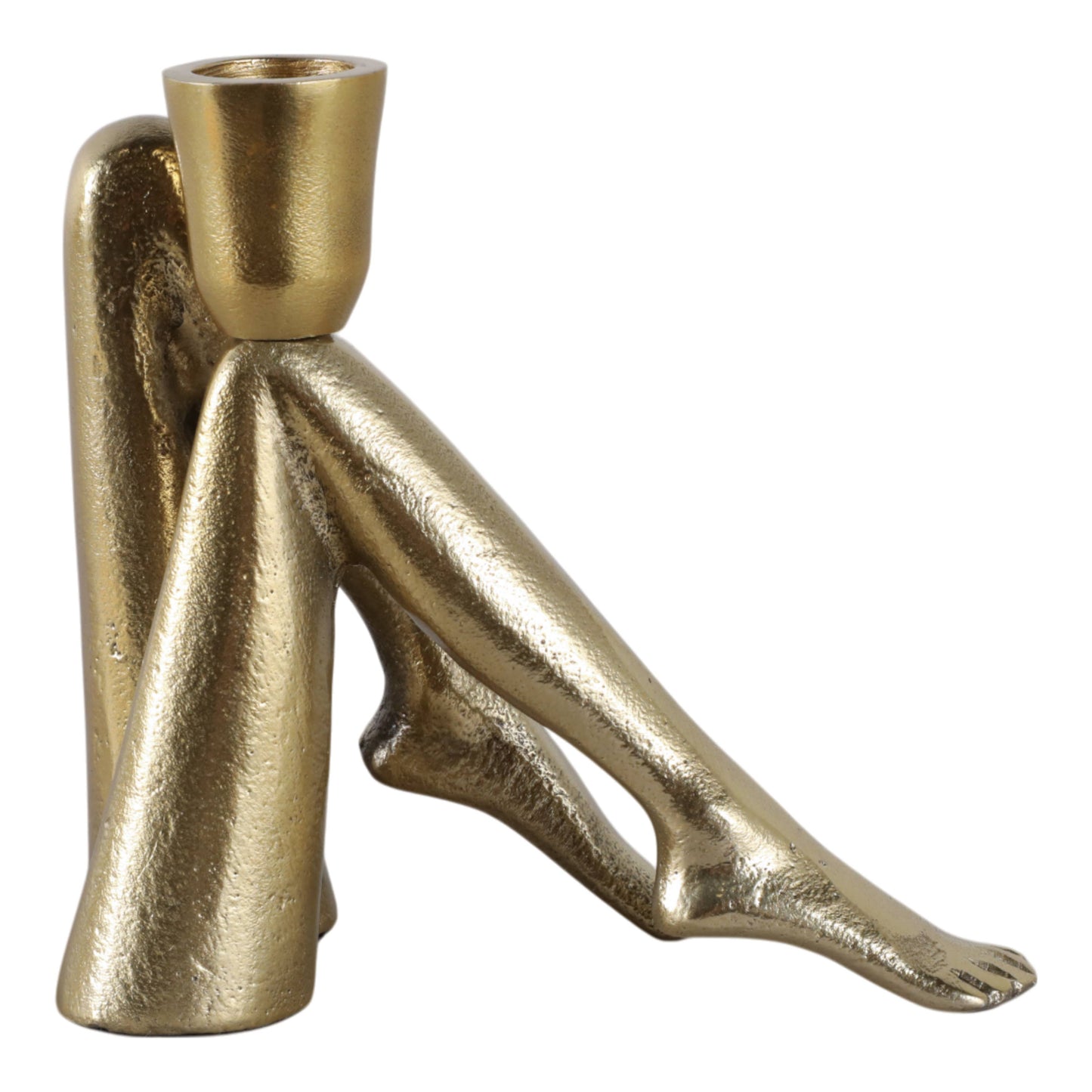 Metal Bent Legs Modern Taper Candle Holder - Gold, 6 in.
