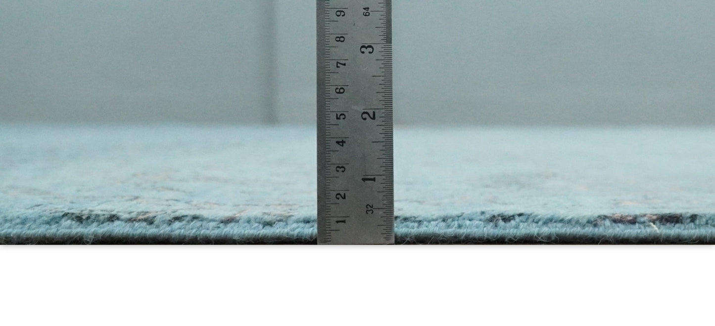 9x12 Fine Hand Knotted Blue and Brown Traditional Vintage Persian Wool and Silk Area Rug | AGR32