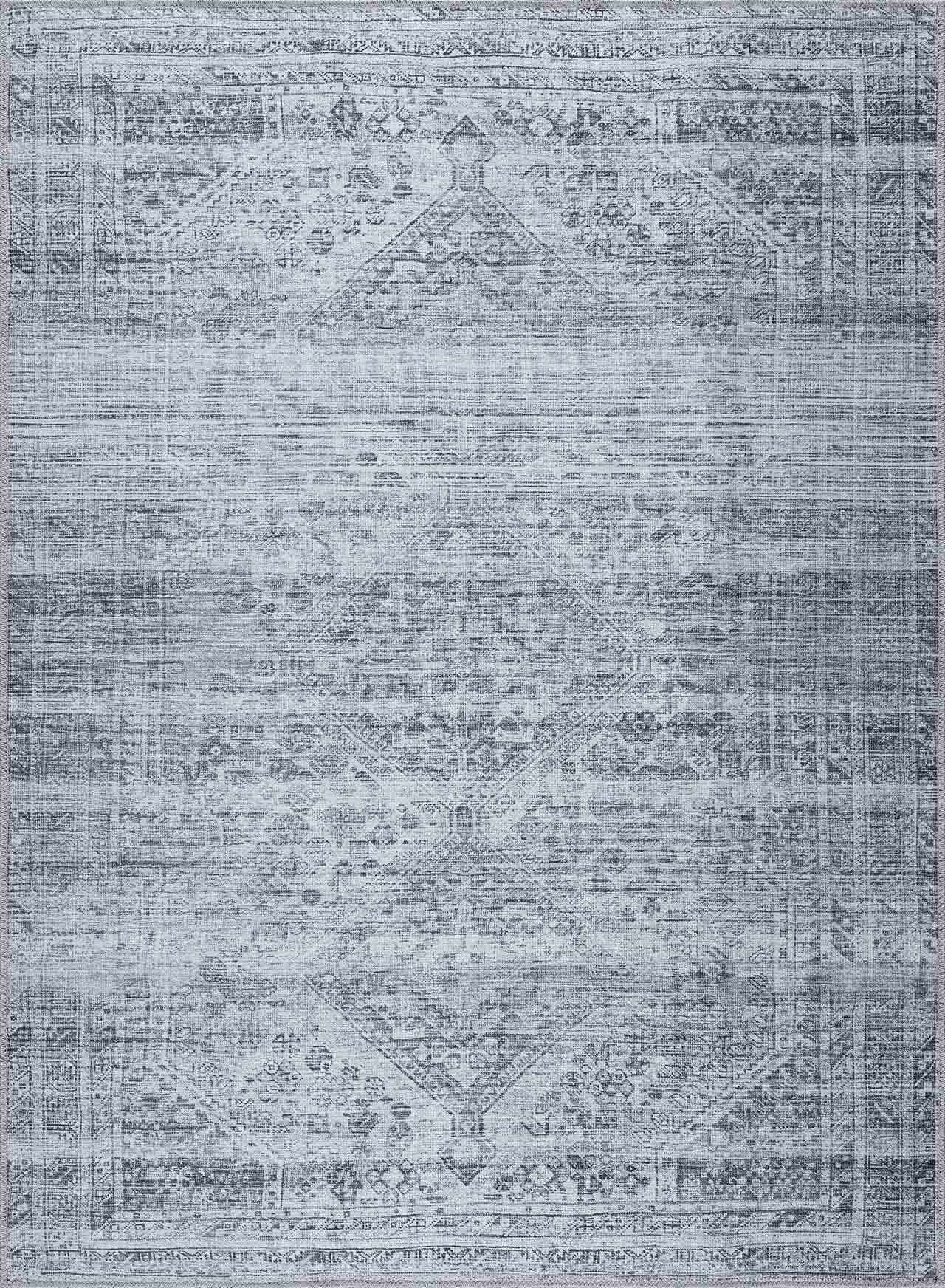 Barny Gray Blue Washable Rug